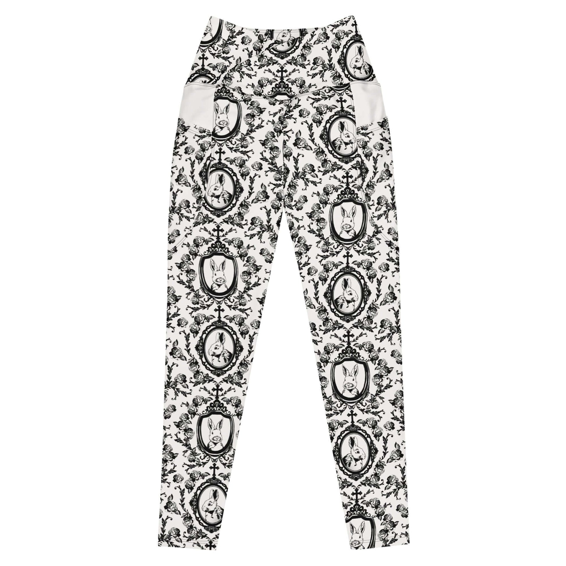 Stylish Premium Queen's Beloved Bunny Leggings with high-waisted cut and pockets for ultimate comfort and elegance.