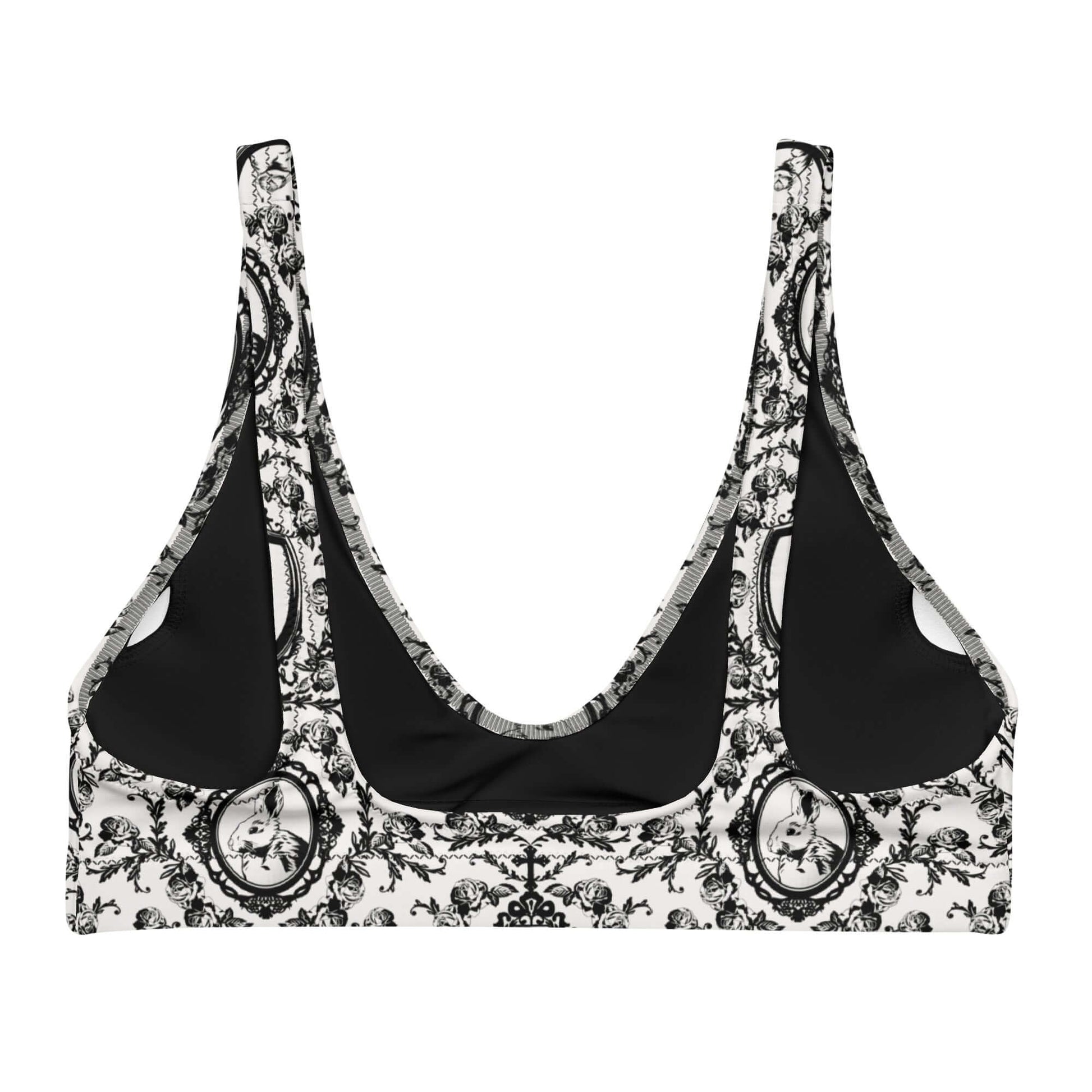 Queen's Beloved Bunny Padded Bikini Top features a chic design and removable pads for comfort and style.