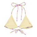 Stylish Glitter Gains Padded String Bikini Top with eco-friendly fabric and adjustable straps, perfect for summer fun.