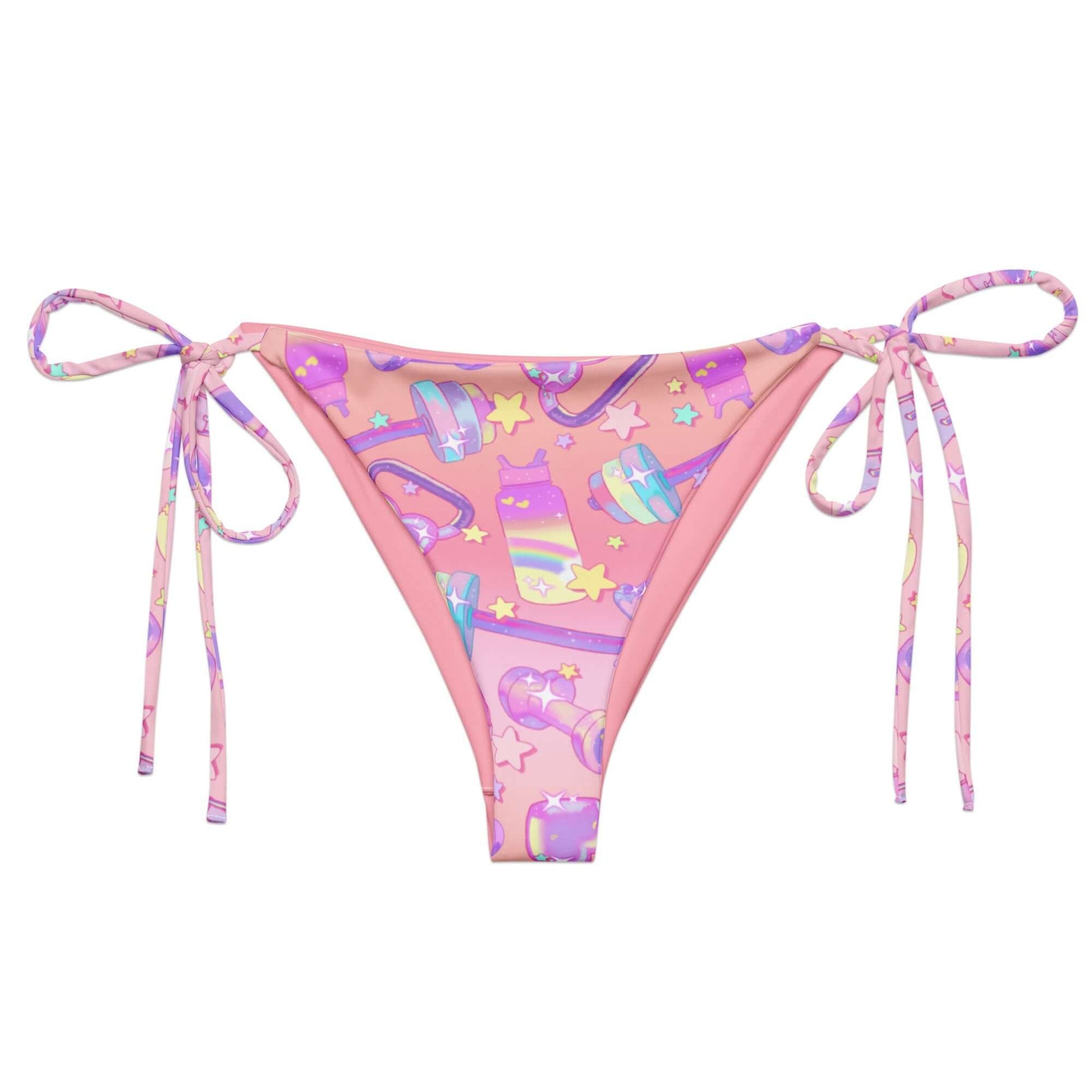 Bright and playful, the Glitter Gains String Bikini Bottom offers a comfy fit for sunbathing in style this summer.