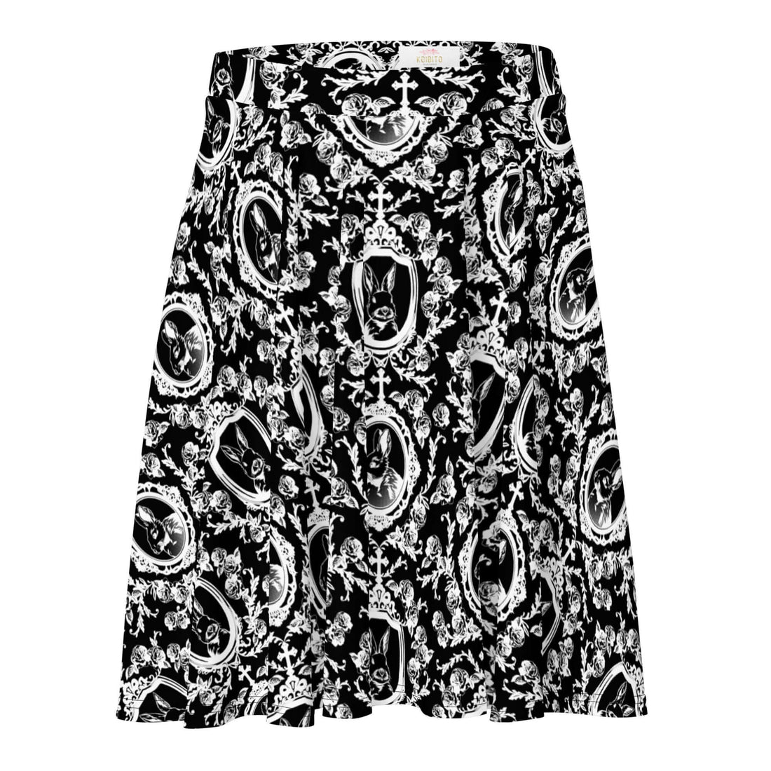 Stylish Queen's Beloved Bunny Skater Skirt features a flared cut and elegant design, perfect for any outing.