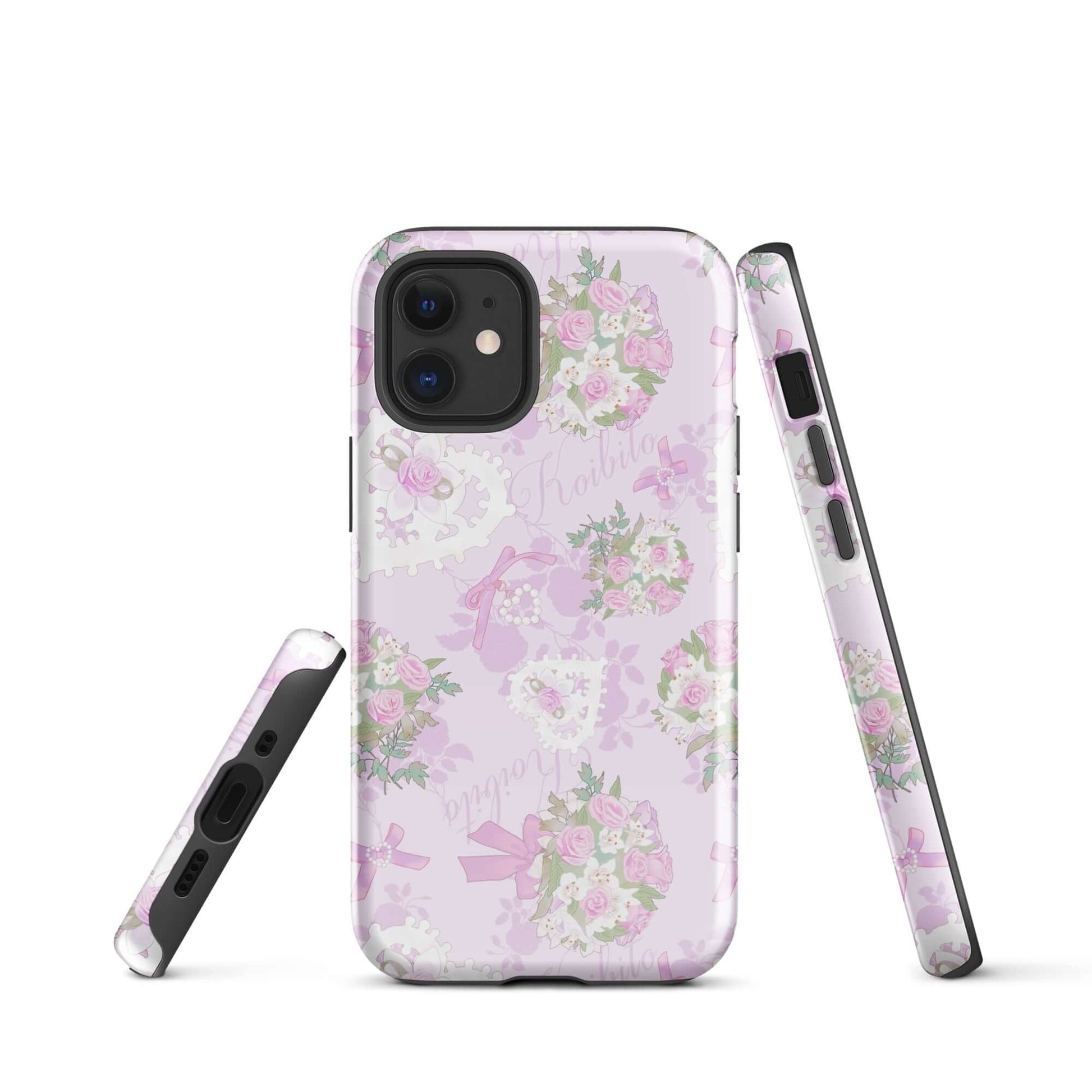 Stylish Anniversary iPhone® Tough Case featuring floral design, offering durable protection and impact absorption.
