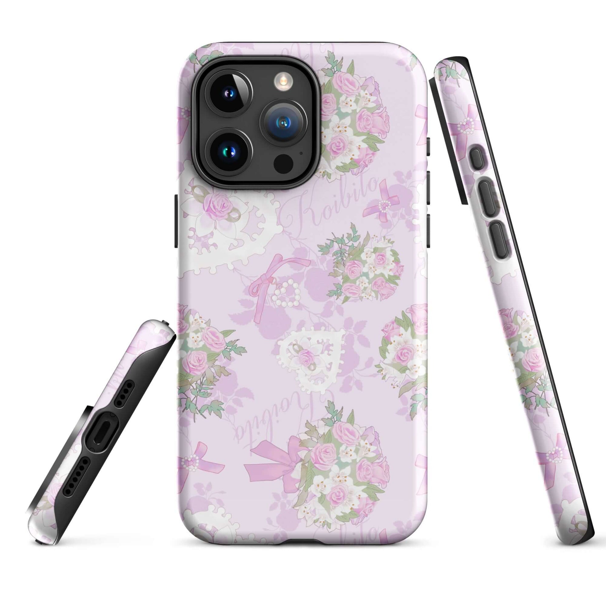 Stylish Anniversary iPhone® Tough Case featuring floral design, ensuring your phone stays safe and fashionable year-round.