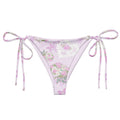 Versatile Anniversary String Bikini Bottom in floral print, perfect for sunbathing by the poolside this summer.