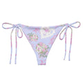 Stylish Anniversary String Bikini Bottom featuring floral prints, perfect for poolside sunbathing and summer fun.