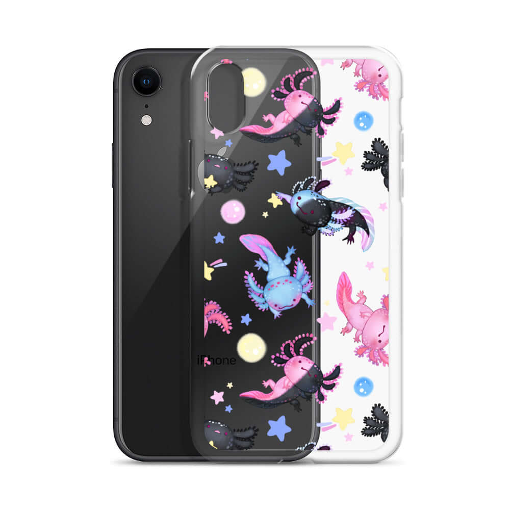 Protect your iPhone® in style with the Axolotl iPhone® Clear Case, featuring a colorful, fun design.