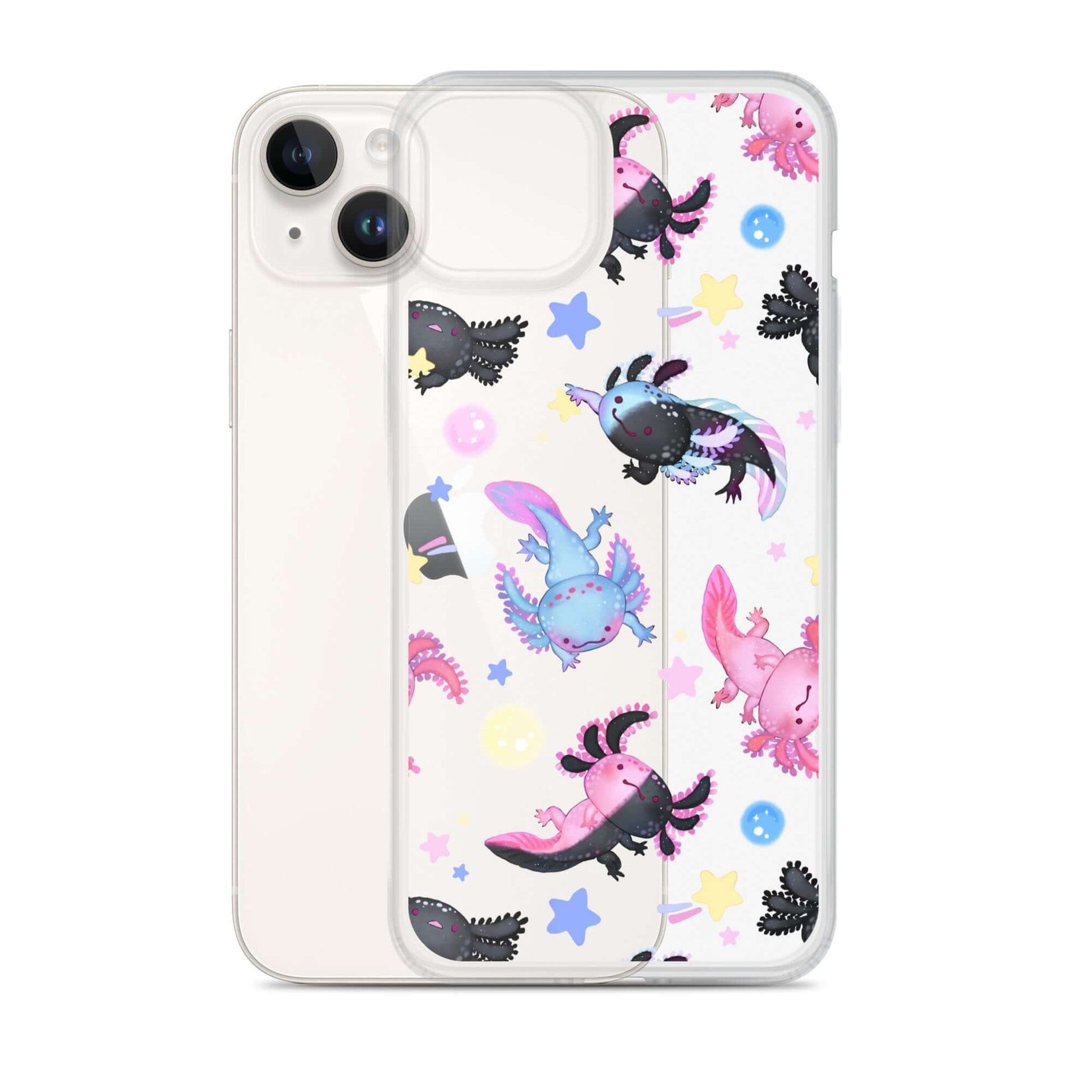 Protect your iPhone® stylishly with the Axolotl iPhone® Clear Case, featuring a fun axolotl design.