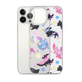 Colorful Axolotl iPhone® Clear Case featuring a solid back and flexible sides for optimal protection and style.