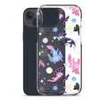 Colorful Axolotl iPhone® Clear Case featuring a flexible design for protection against scratches and dust.