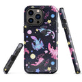 Colorful Axolotl iPhone® Tough Case featuring durable dual-layer protection for stylish phone safety.