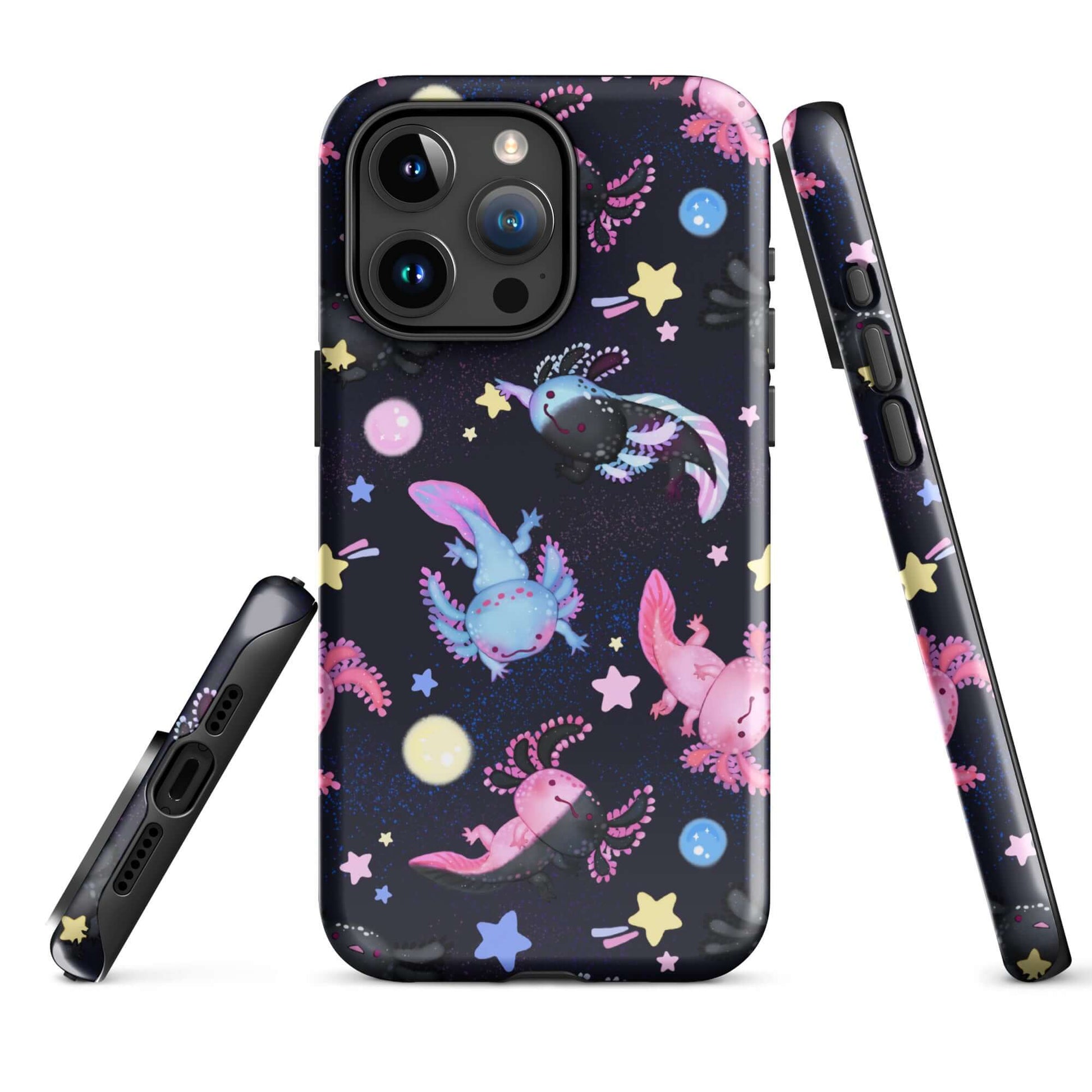 Stylish Axolotl iPhone® Tough Case featuring durable protection and vibrant designs to keep your phone safe year-round.