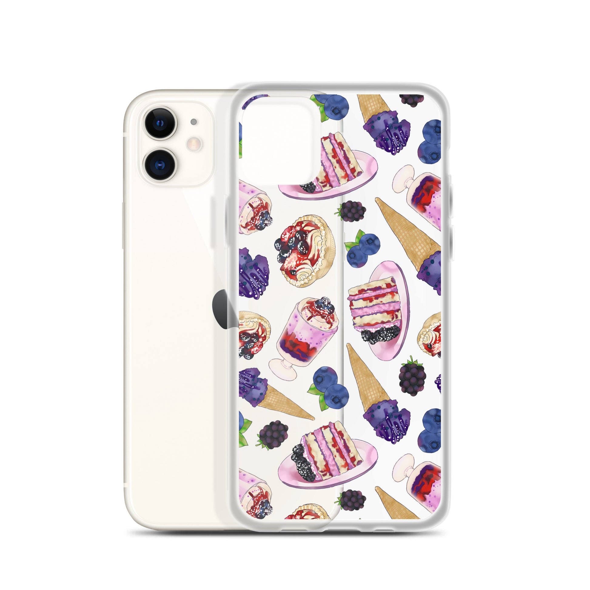 Berry iPhone® Clear Case featuring a stylish design, offering protection against scratches and dirt. Perfect for iPhone users.