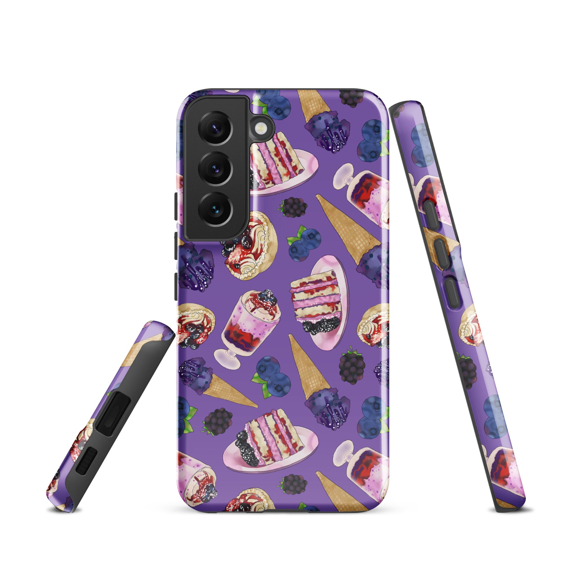 Colorful Berry Samsung® Tough Case featuring dessert patterns, designed for durability and style. Perfect for your phone!