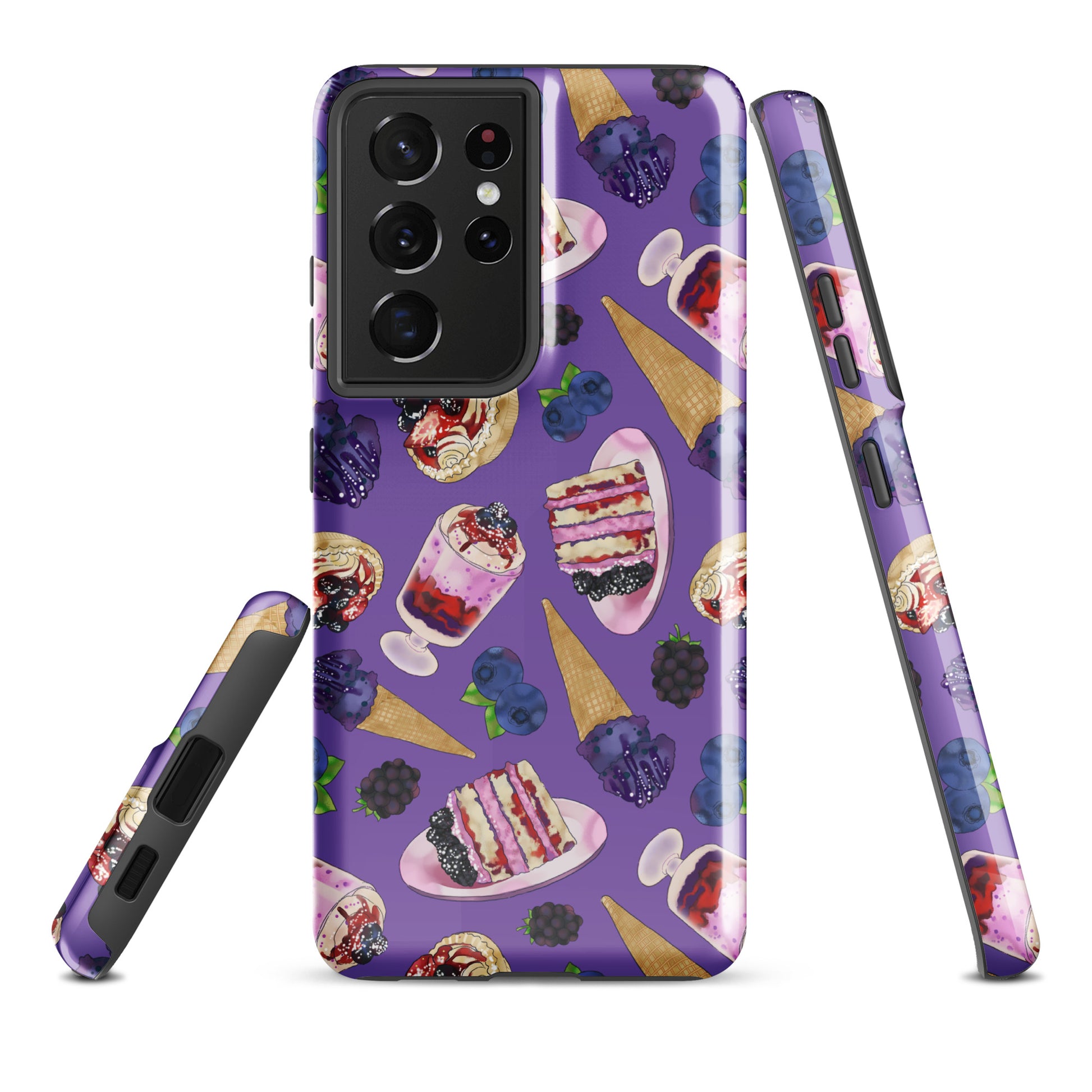 Berry Samsung® Tough Case features a vibrant pattern, providing sleek protection for your Samsung Galaxy S21 Ultra.