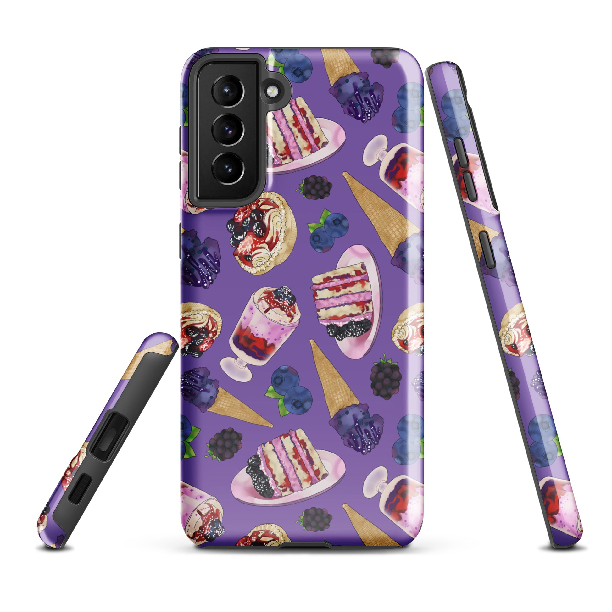 Berry Samsung® Tough Case showcases a vibrant design, offering durability and protection for your Samsung Galaxy S21 Plus.