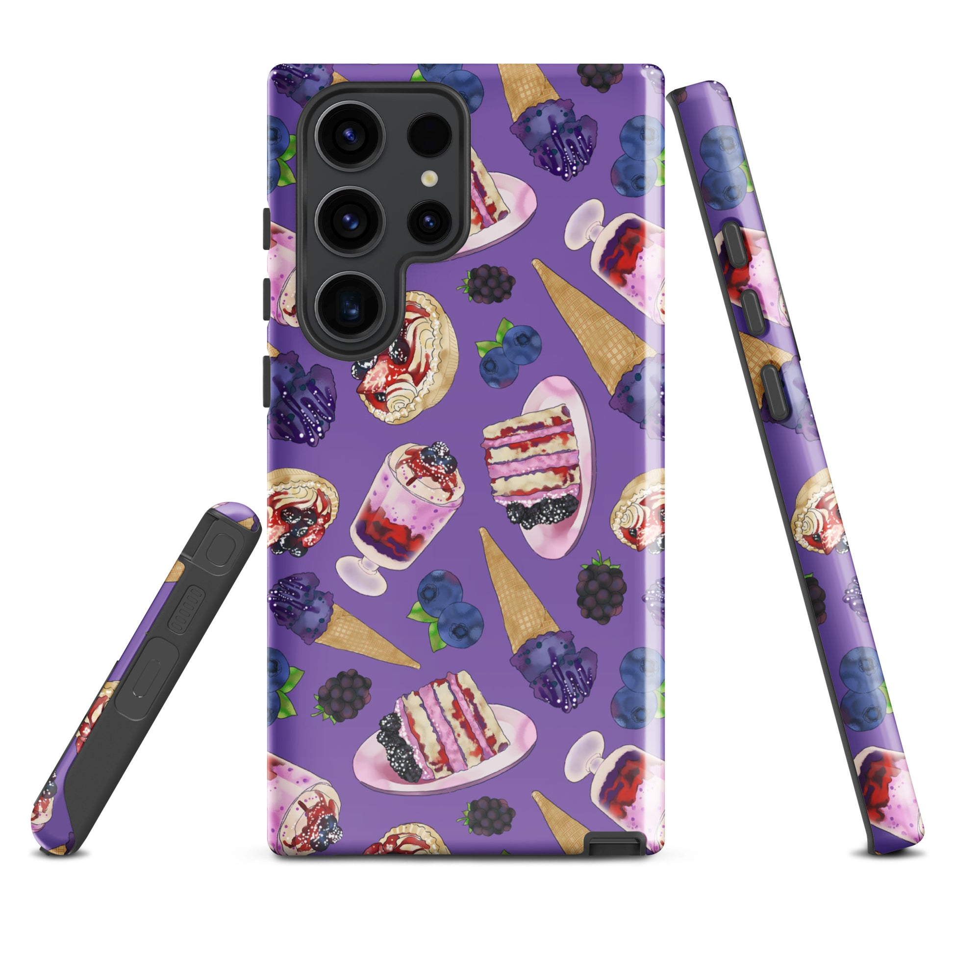 Stylish Berry Samsung® Tough Case features a vibrant design, offering durability and protection for your Galaxy S23 Ultra.