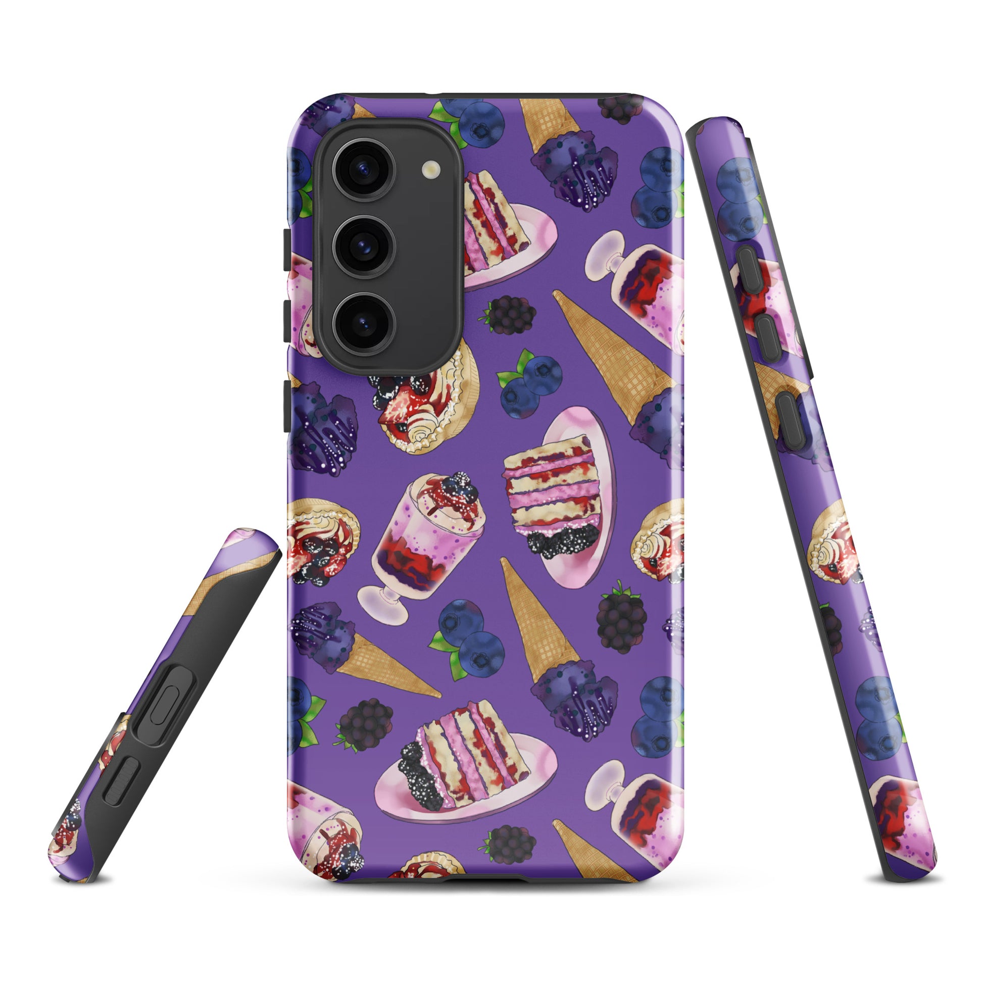 Berry Samsung® Tough Case features vibrant dessert designs, offering durable protection for your phone in style.