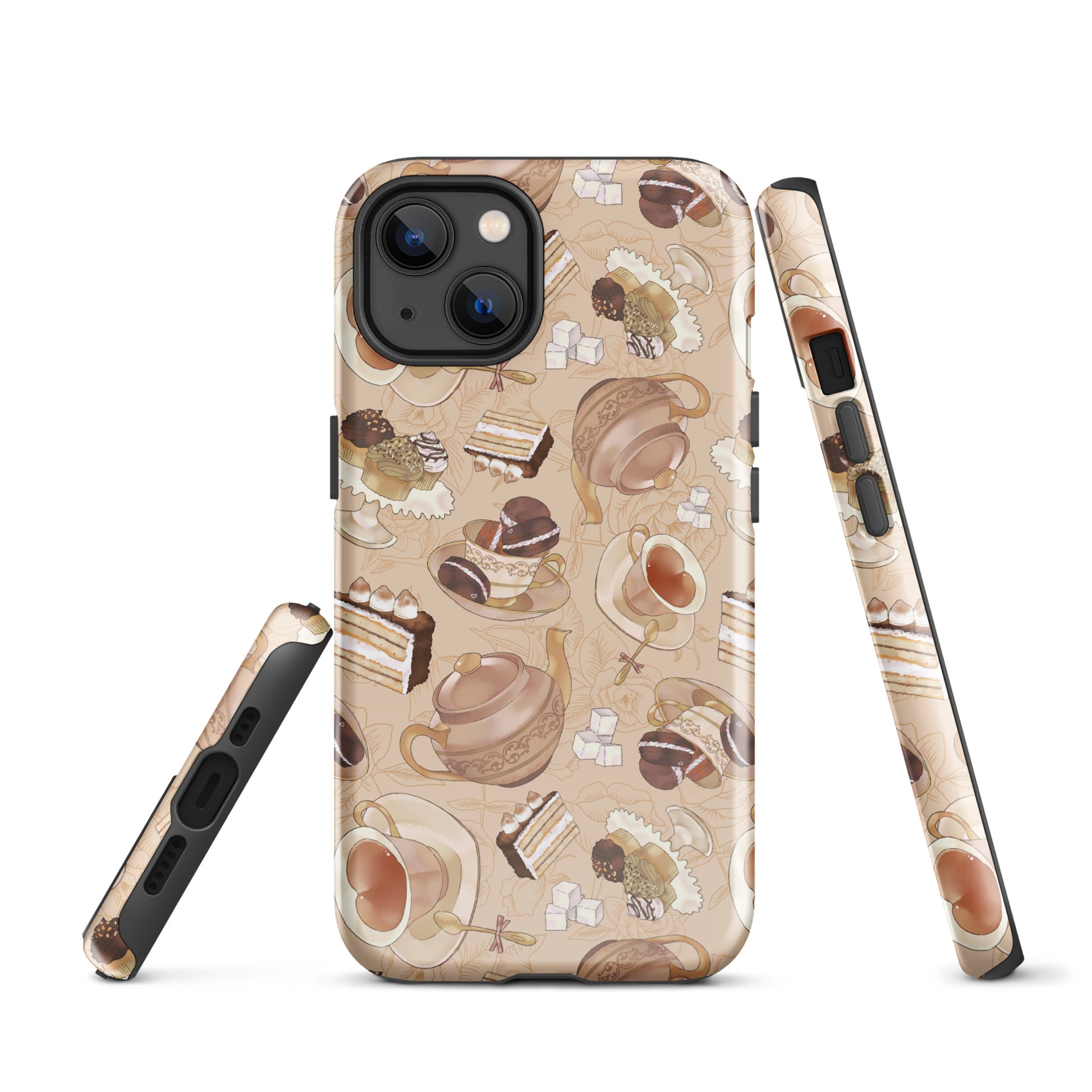 Café iPhone® Tough Case featuring a stylish dessert theme, perfect for protecting your phone in style.