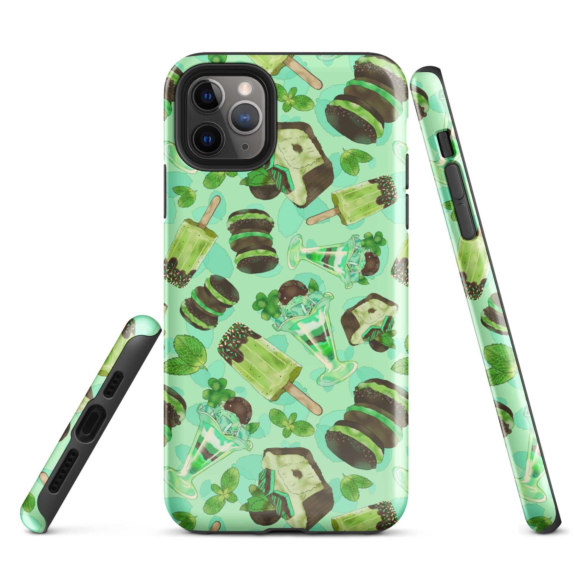 Choco Mint iPhone® Tough Case features a stylish mint pattern with durable dual-layer protection for your phone.