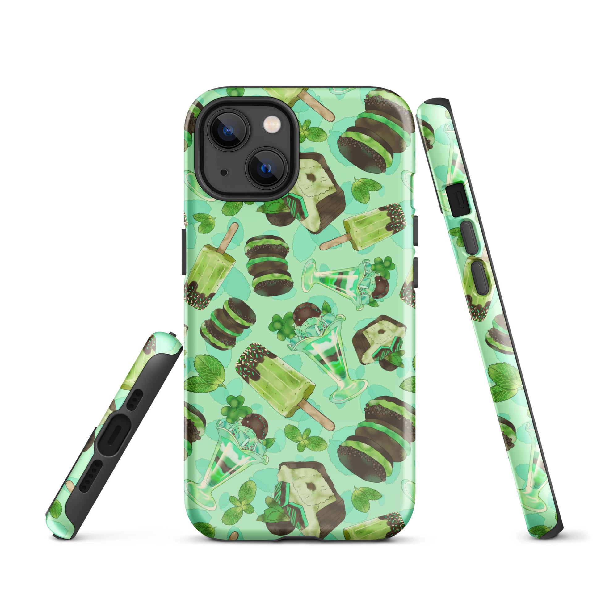 Choco Mint iPhone® Tough Case features a stylish design with dual-layer protection for maximum safety and style.