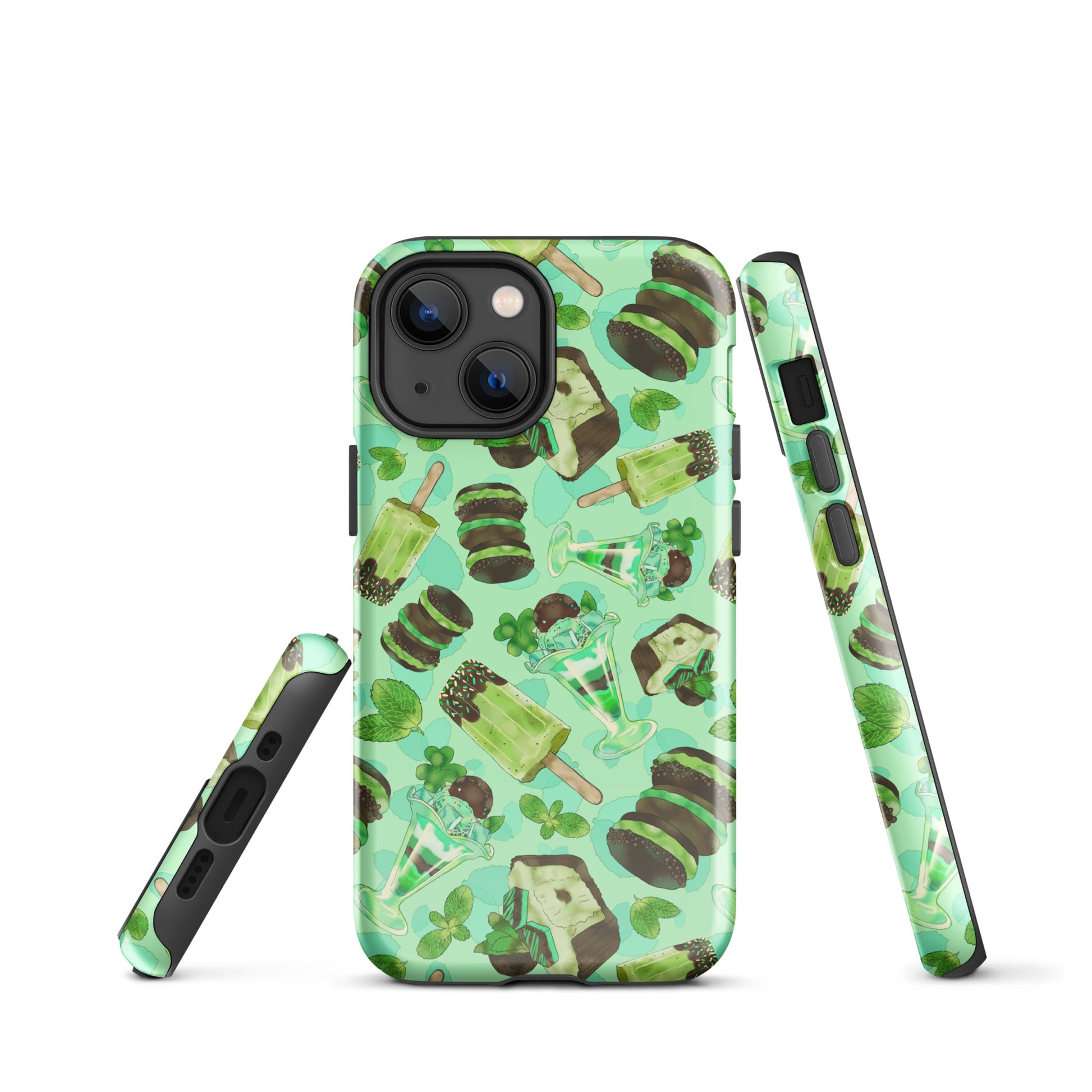 Choco Mint iPhone® Tough Case features a stylish design with durable, impact-resistant materials for excellent protection.