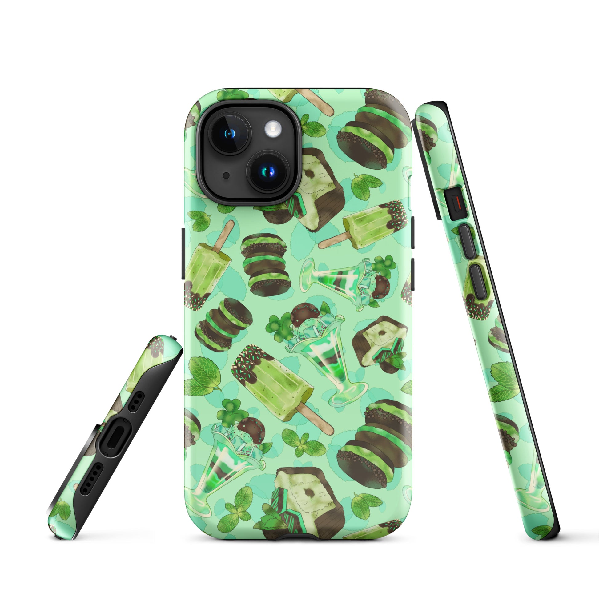 Choco Mint iPhone® Tough Case featuring a stylish mint green design, perfect for protection and fashion.
