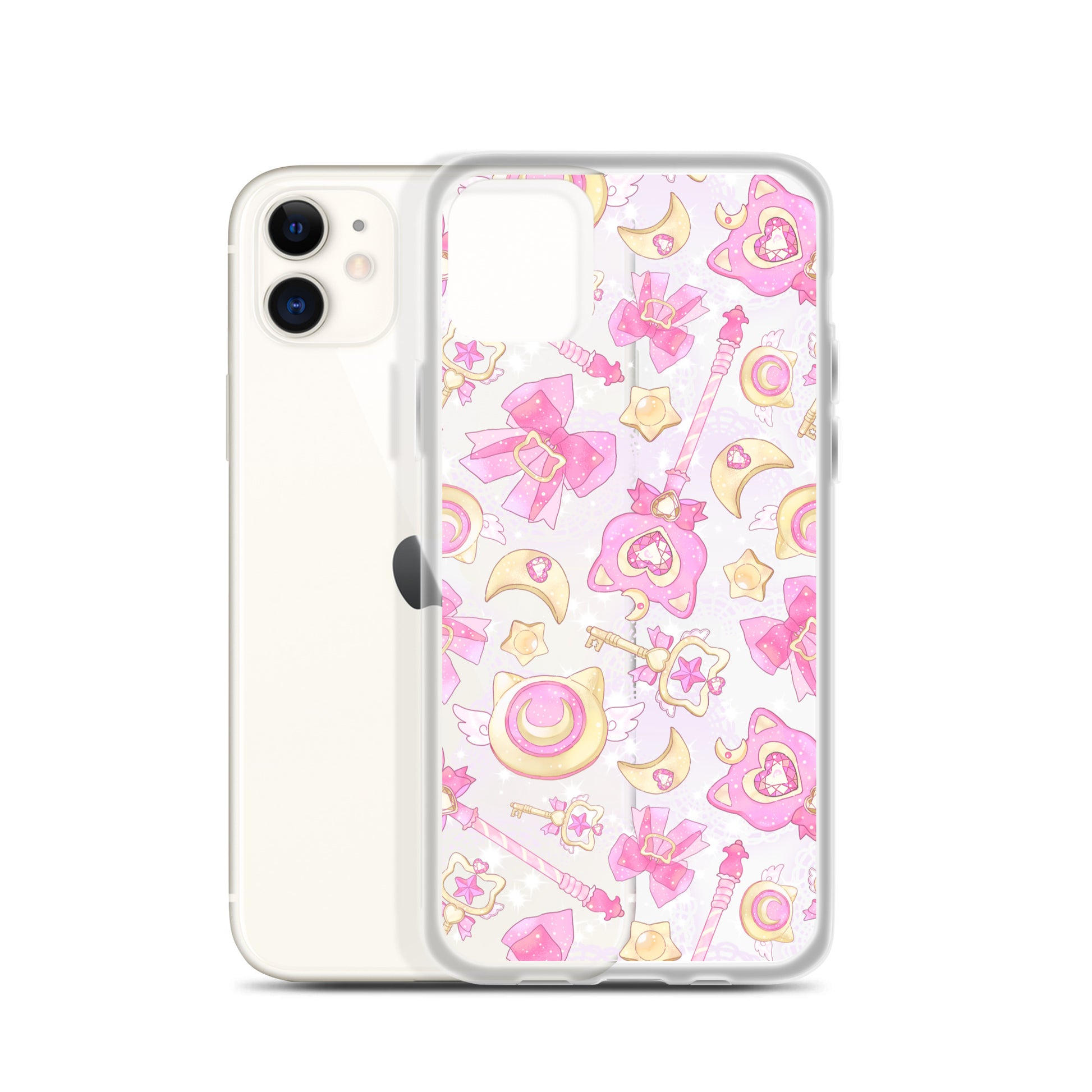 Stylish Magical Girl iPhone® Clear Case, featuring colorful designs, perfect for protecting your magical gadget.