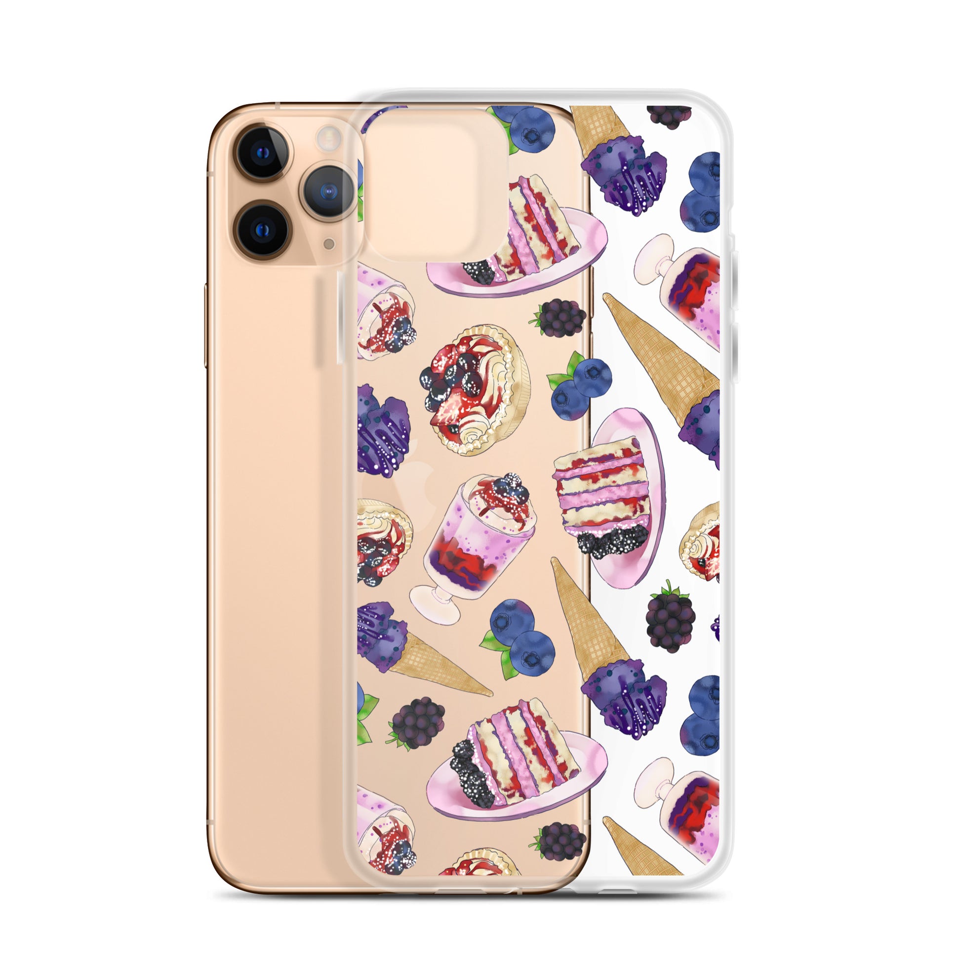 Stylish Berry iPhone® Clear Case offers protection from scratches and dust with a flexible design for easy access.