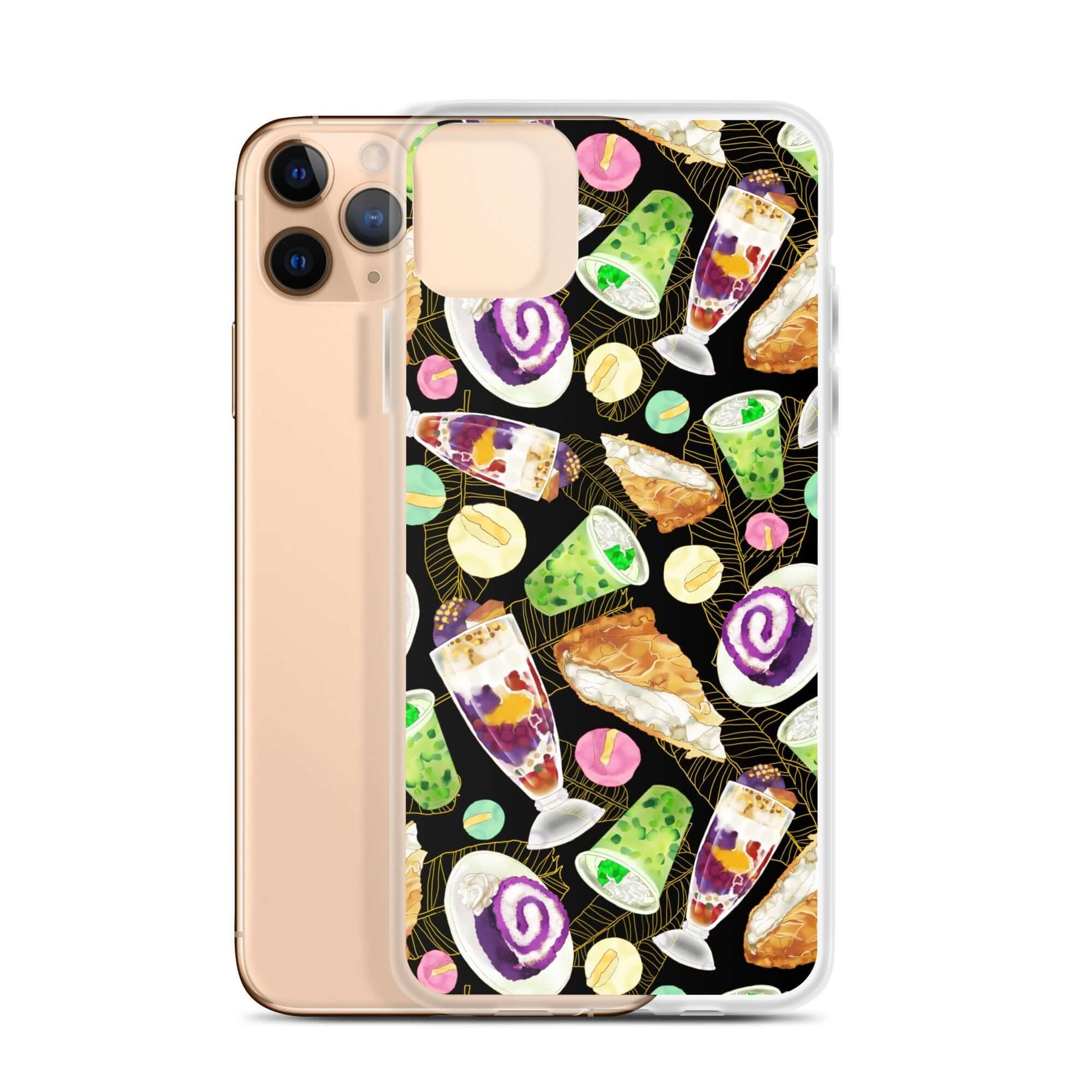 Showcase your love for sweets with the Filipino Dessert iPhone® Clear Case, featuring colorful ube rolls and halo-halo.
