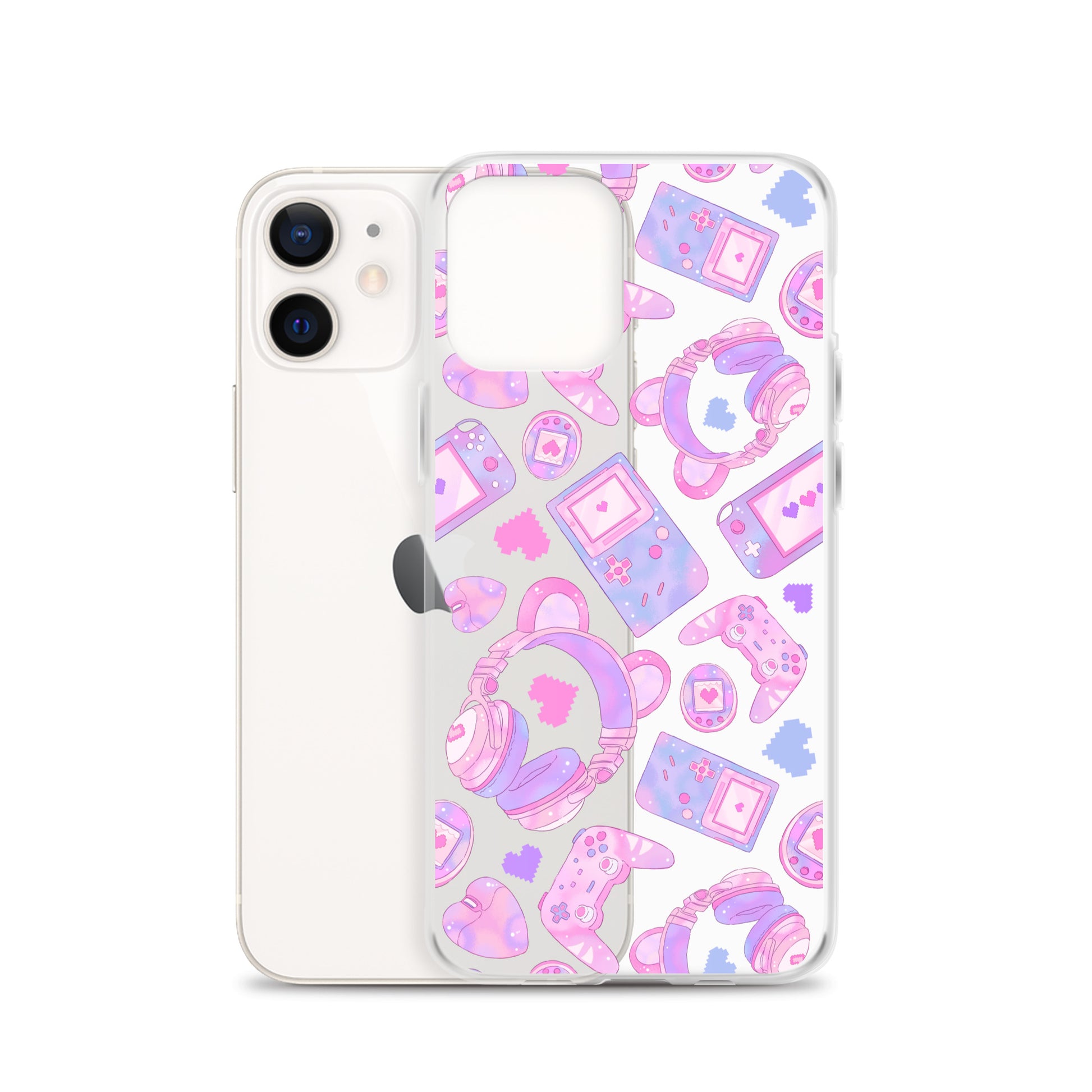 Sleek Gamer Girl iPhone® Clear Case with cute gaming graphics, offering protection from scratches and dust.