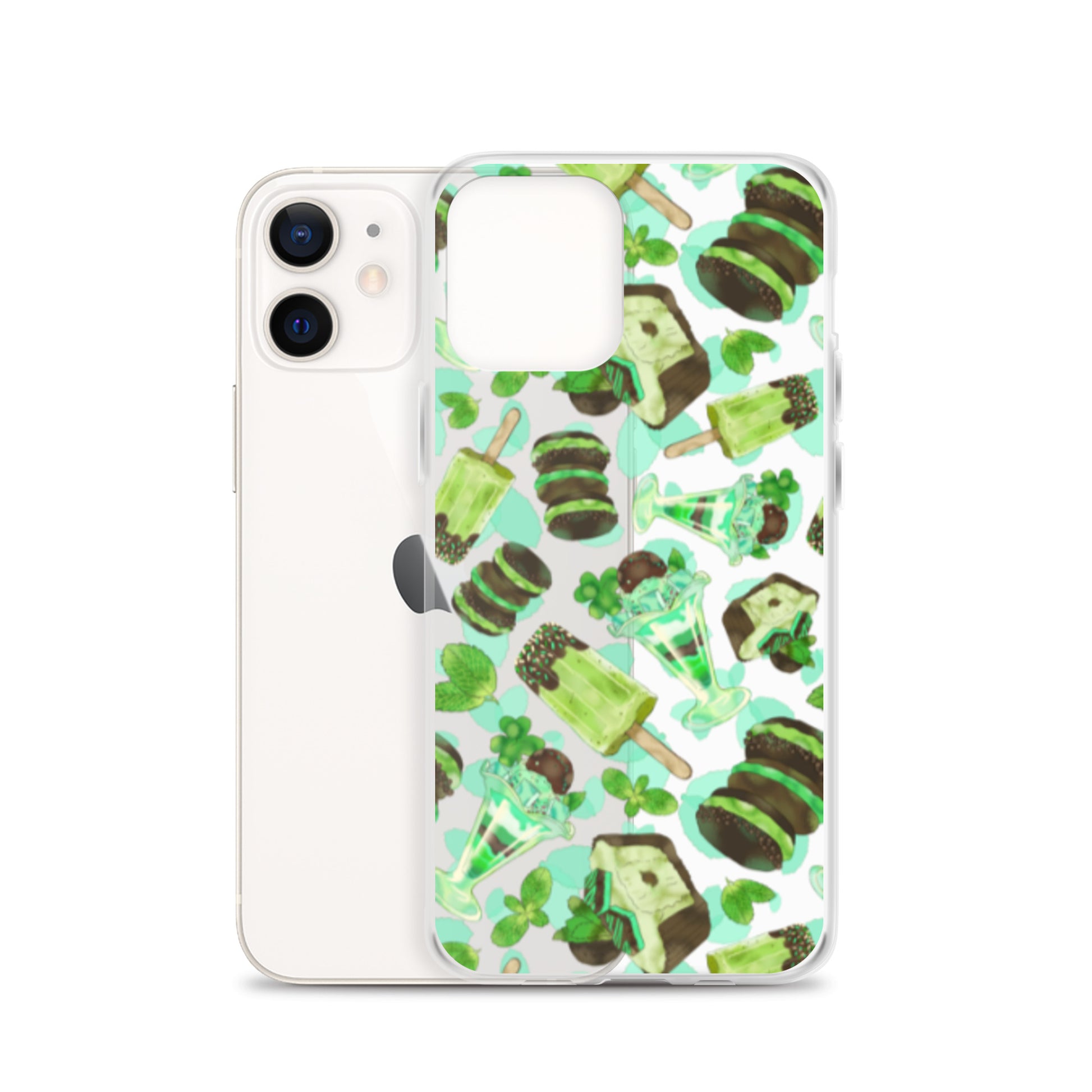 Choco Mint iPhone® Clear Case features a playful design while protecting against scratches and dirt. Perfect for any style!