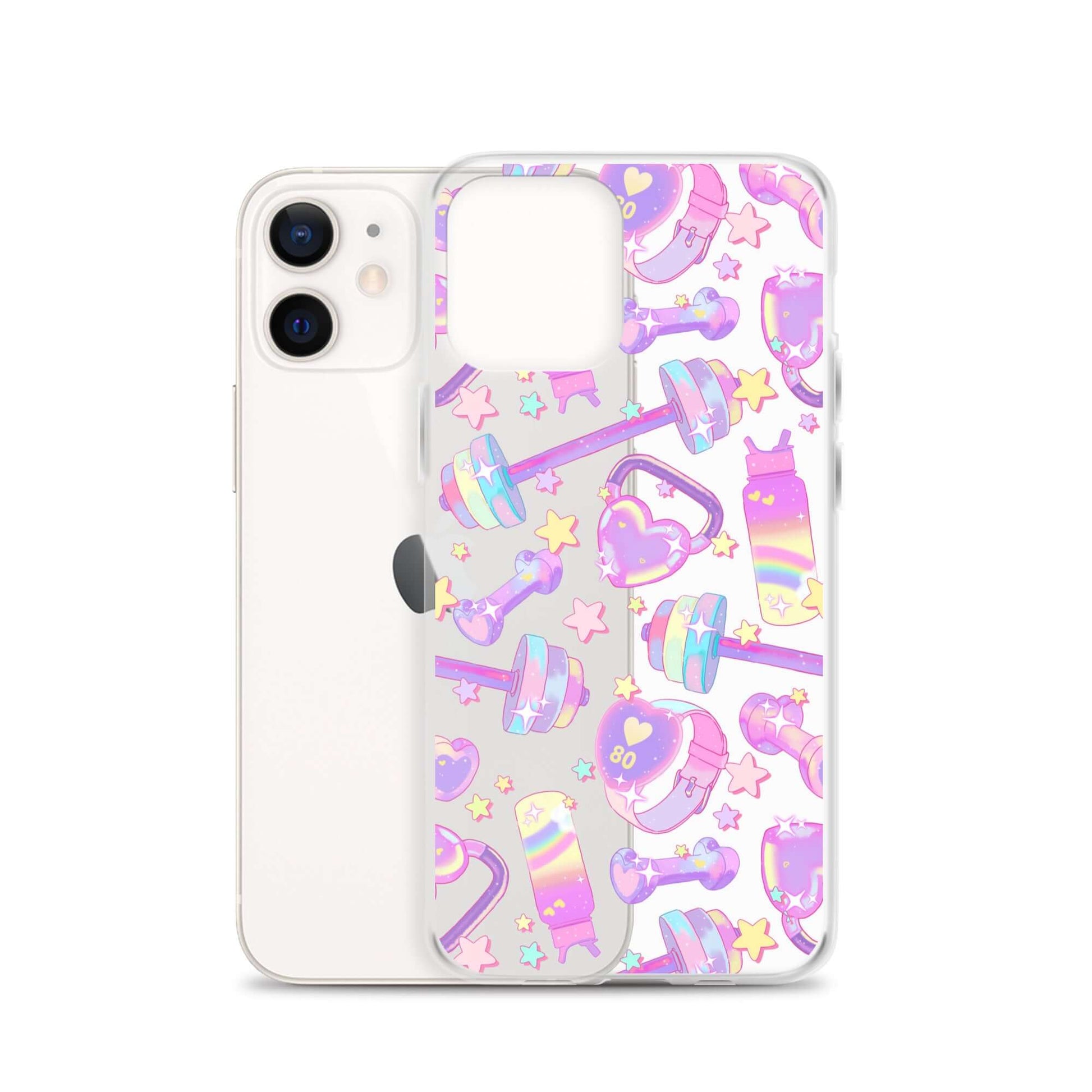 Sleek Glitter Gains iPhone® Clear Case with colorful design protects from scratches, dust, and dirt. Perfect for your phone!
