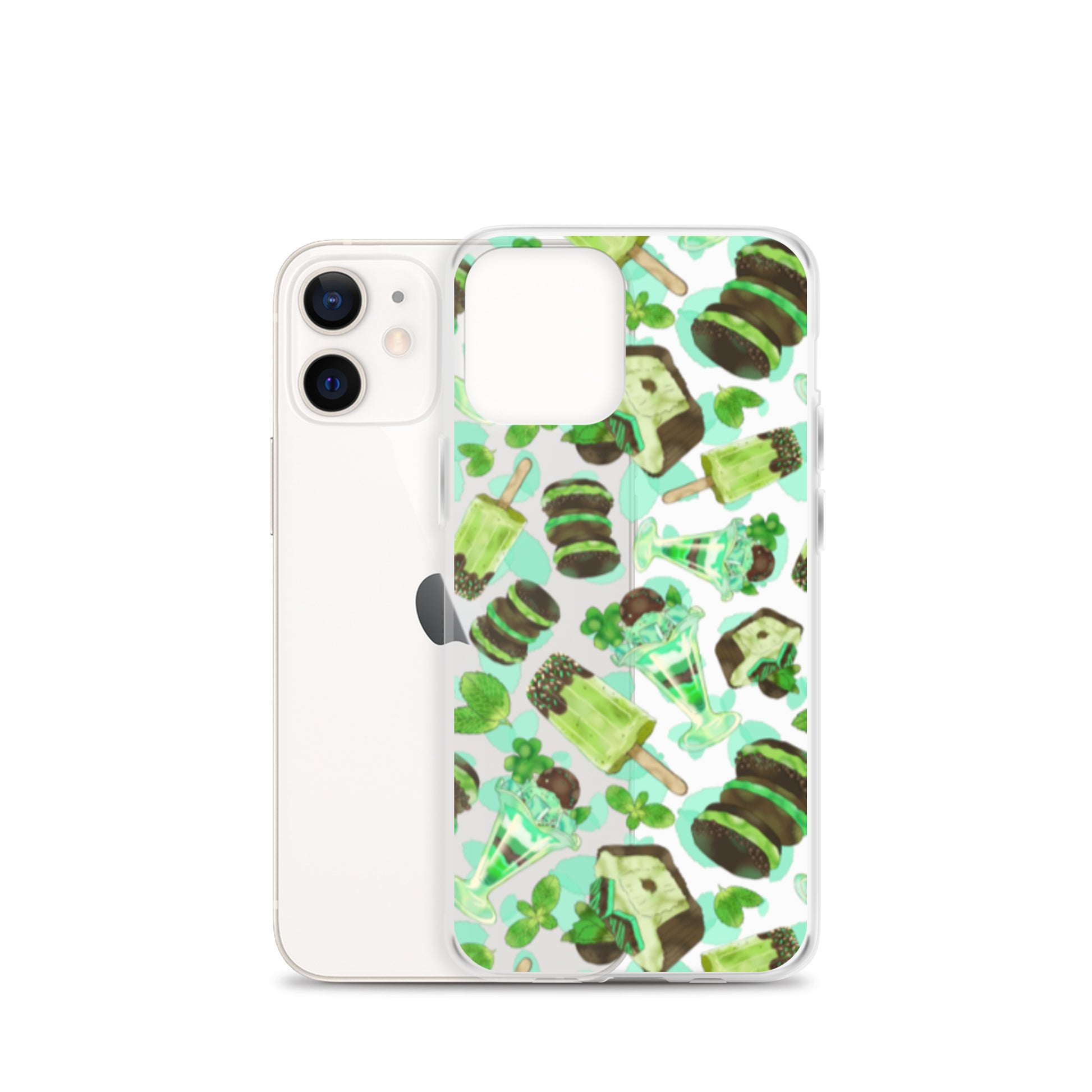 Choco Mint iPhone® Clear Case features a stylish design, protecting against scratches and dirt with easy access to ports.