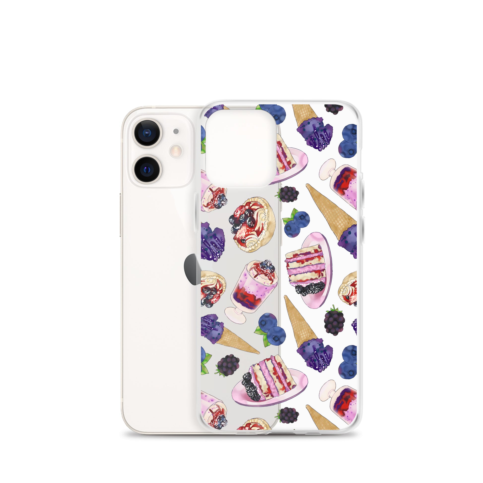 Berry iPhone® Clear Case showcasing a stylish design, offering protection from scratches and easy access to ports.