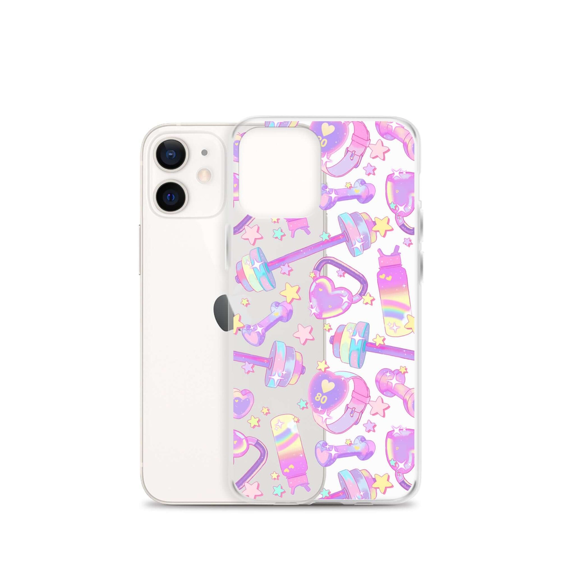Sleek Glitter Gains iPhone® Clear Case with flexible sides, protecting against scratches and dust in a stylish design.