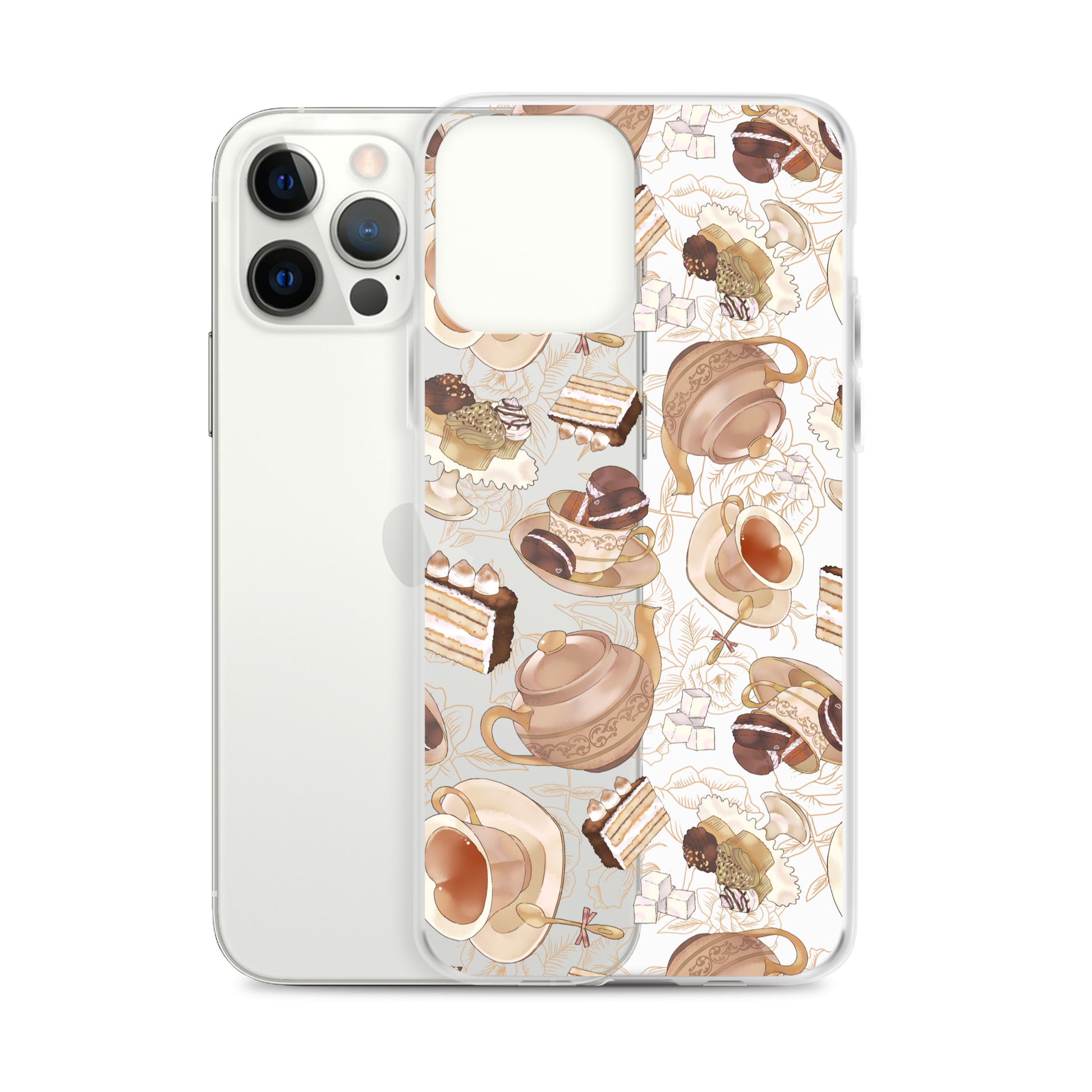 Café iPhone® Clear Case showcases a delightful design, perfect for any outfit while protecting your device.