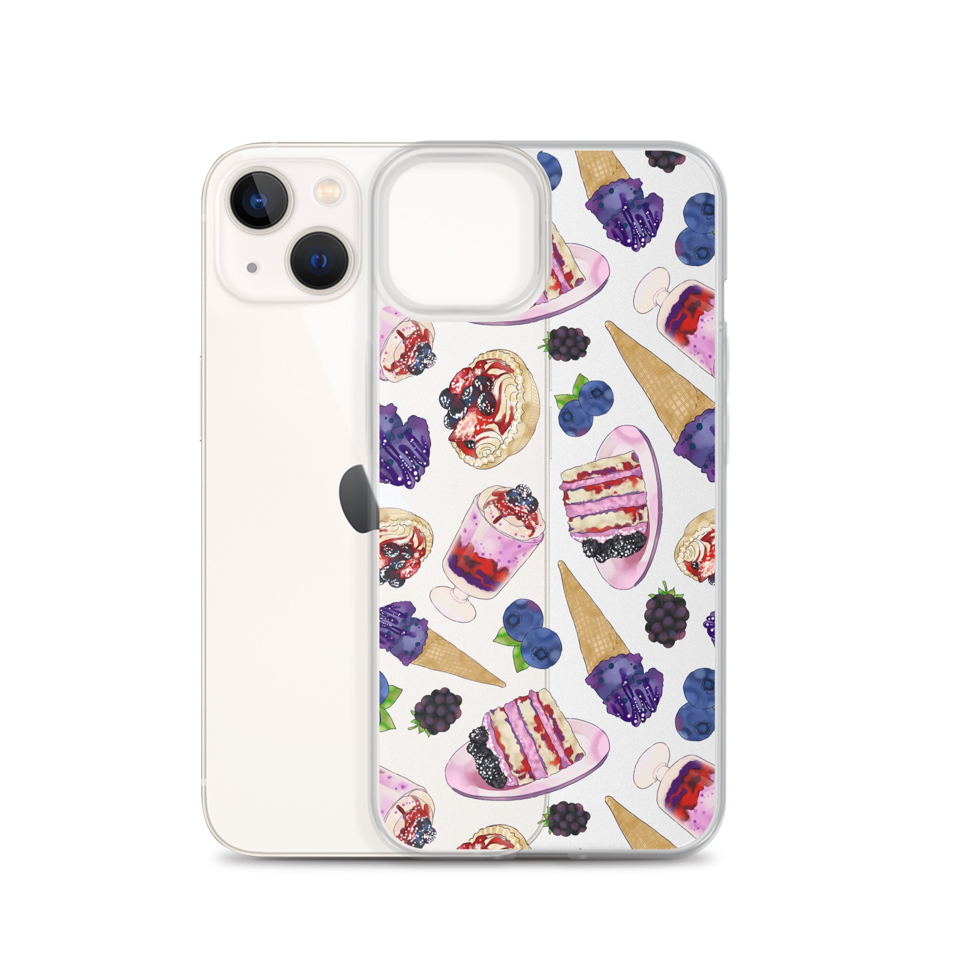 Sleek Berry iPhone® Clear Case featuring a solid back and flexible sides for optimal protection and easy access.