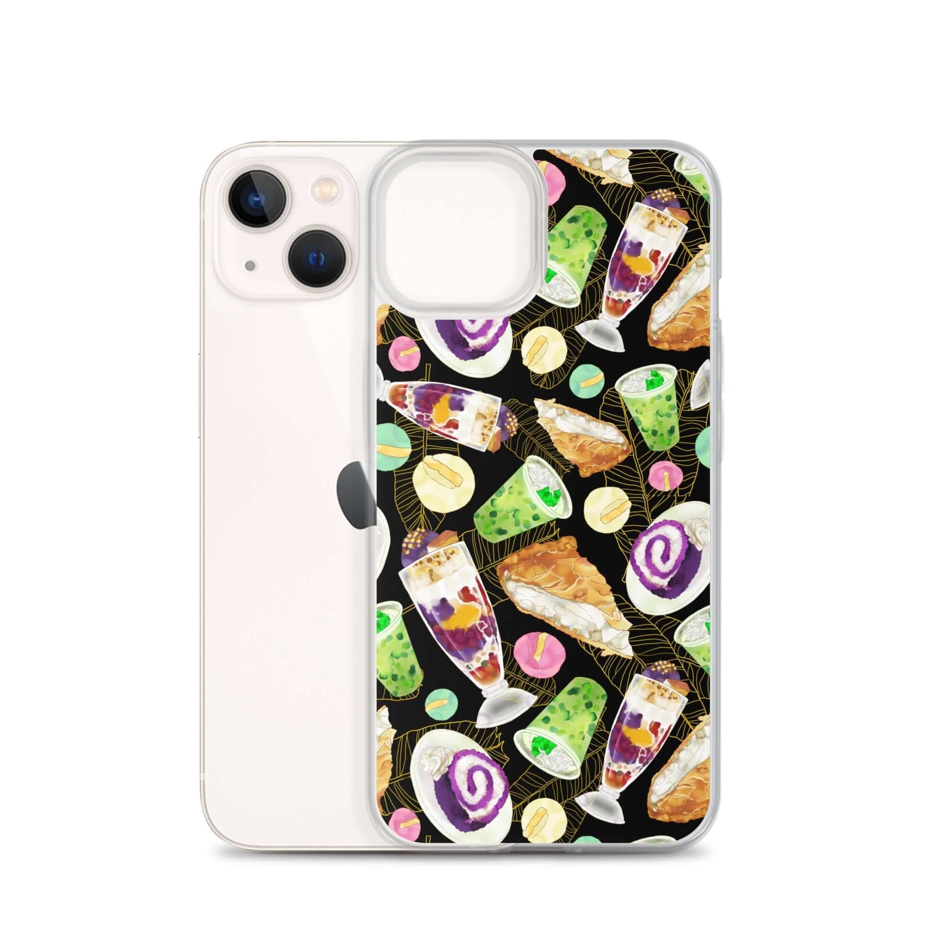 Enjoy the vibrant Filipino Dessert iPhone® Clear Case featuring ube rolls and halo-halo to sweeten your style!