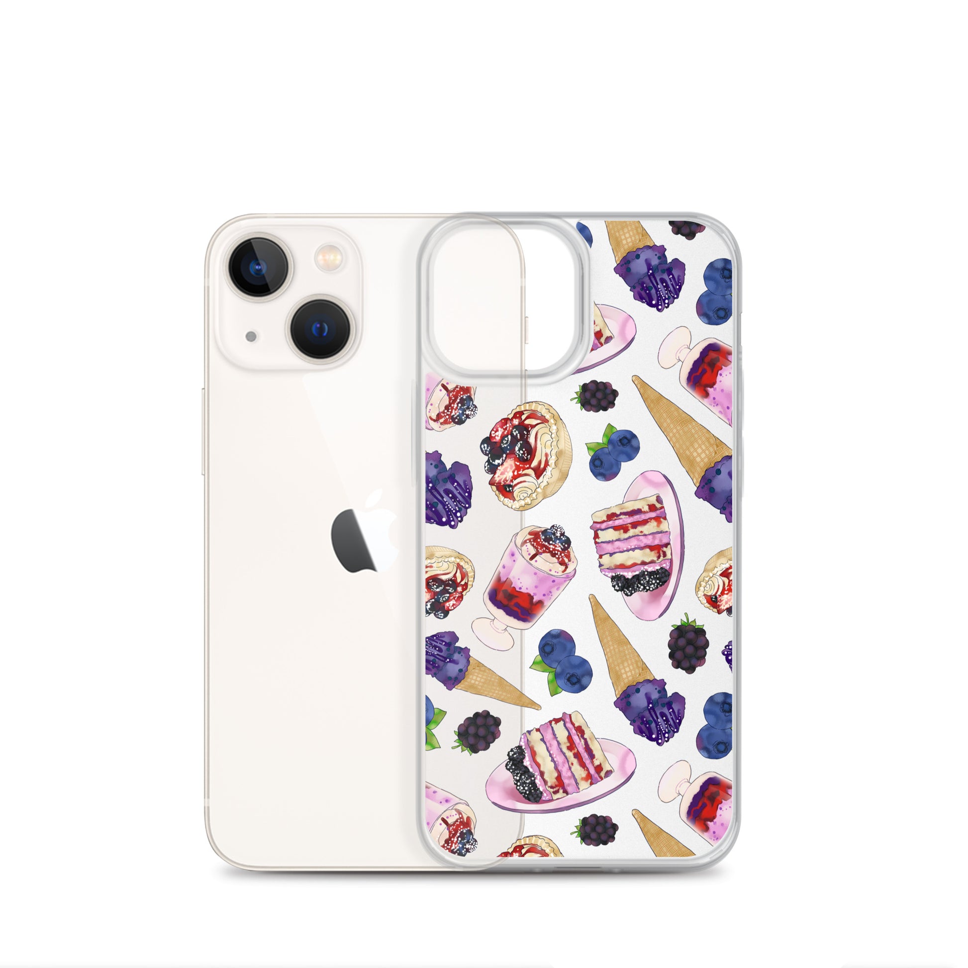 Sleek Berry iPhone® Clear Case featuring a protective design with flexible sides for easy access and durability.
