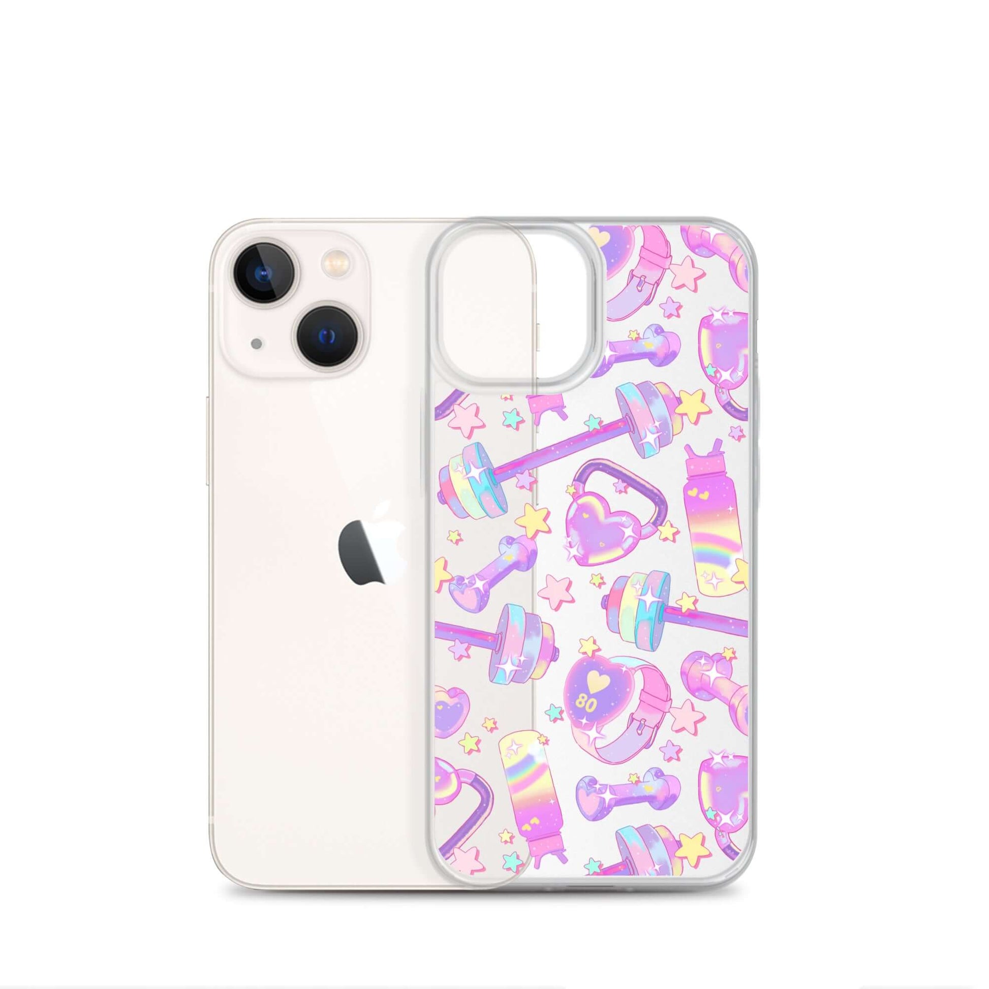 Stylish Glitter Gains iPhone® Clear Case featuring a unique design, protecting against scratches and dirt effortlessly.