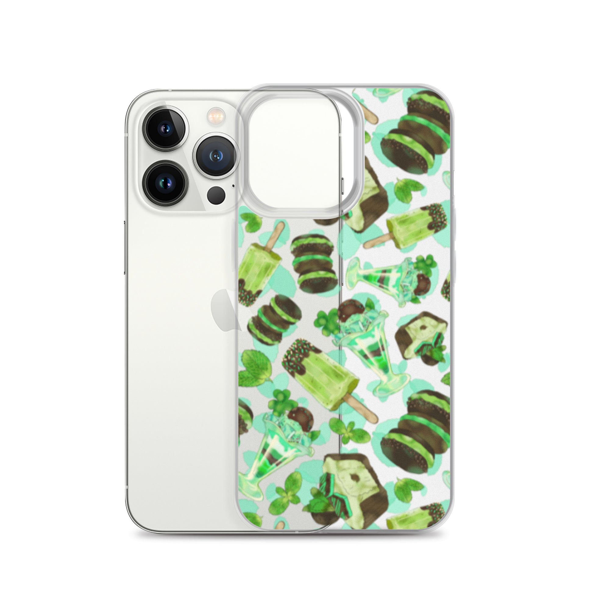 Choco Mint iPhone® Clear Case showcases a fun design, providing stylish protection for your device from scratches and dirt.