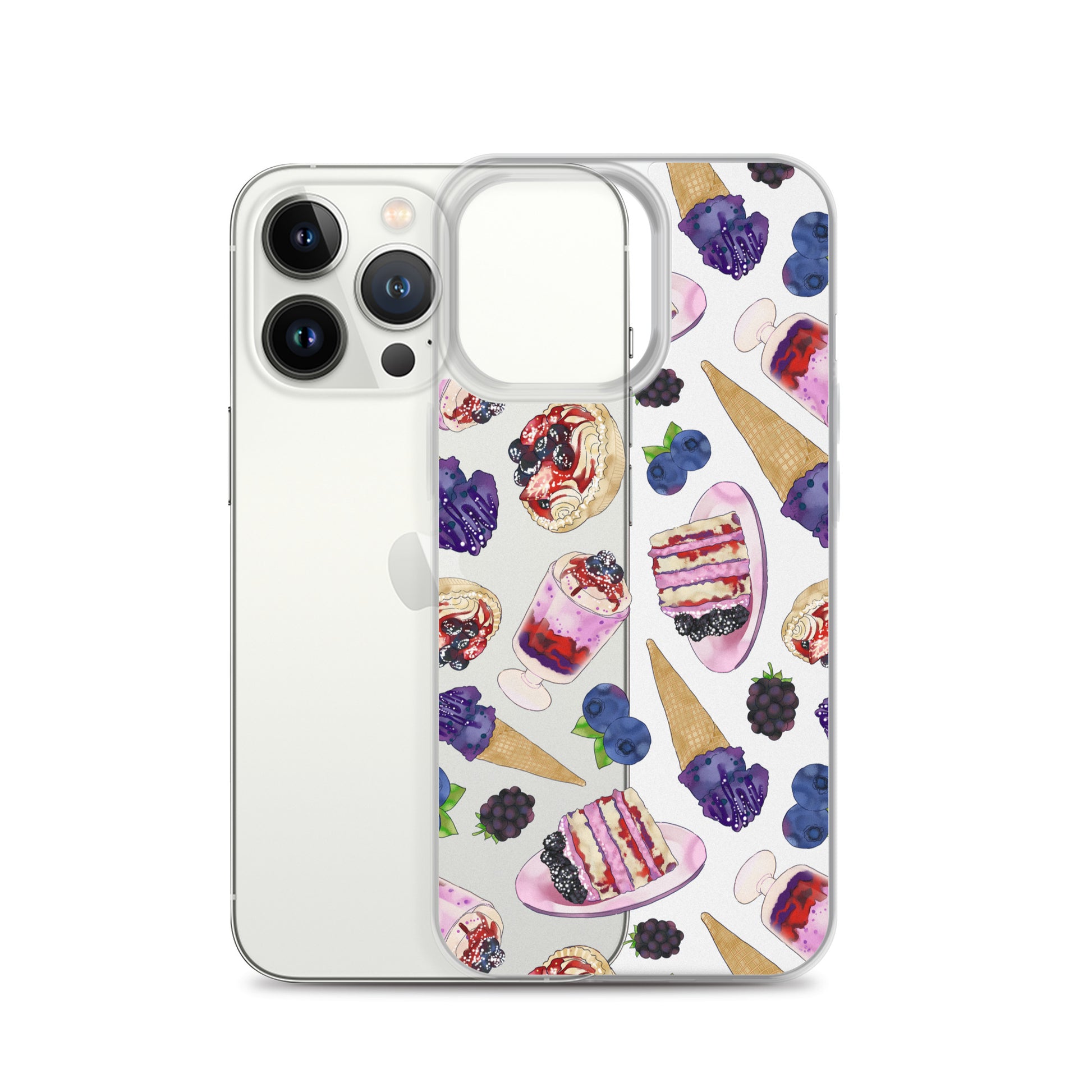 Berry iPhone® Clear Case features a sleek design with a solid back and flexible sides for easy use and protection.