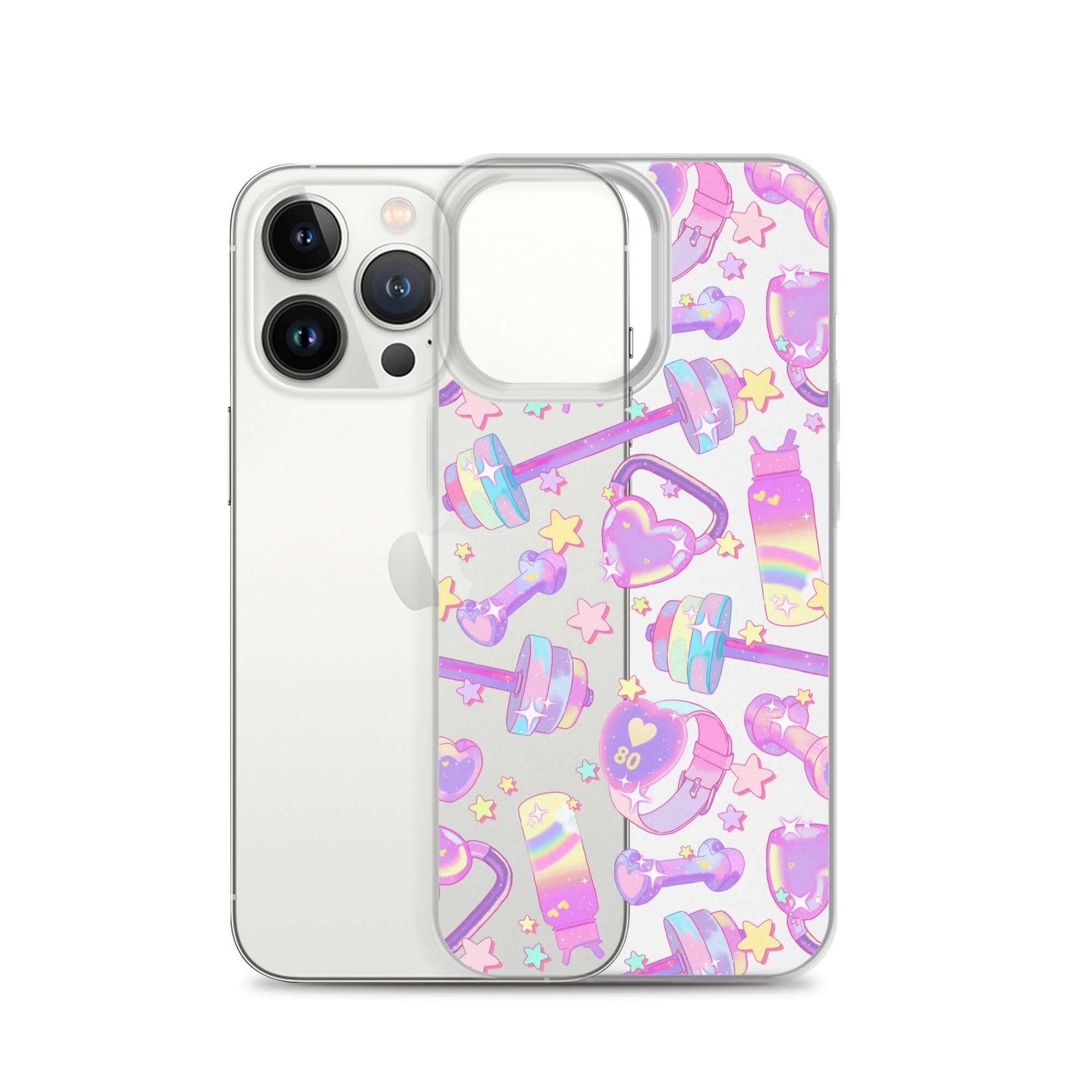 Stylish Glitter Gains iPhone® Clear Case with vibrant design, offering protection against scratches and dirt.