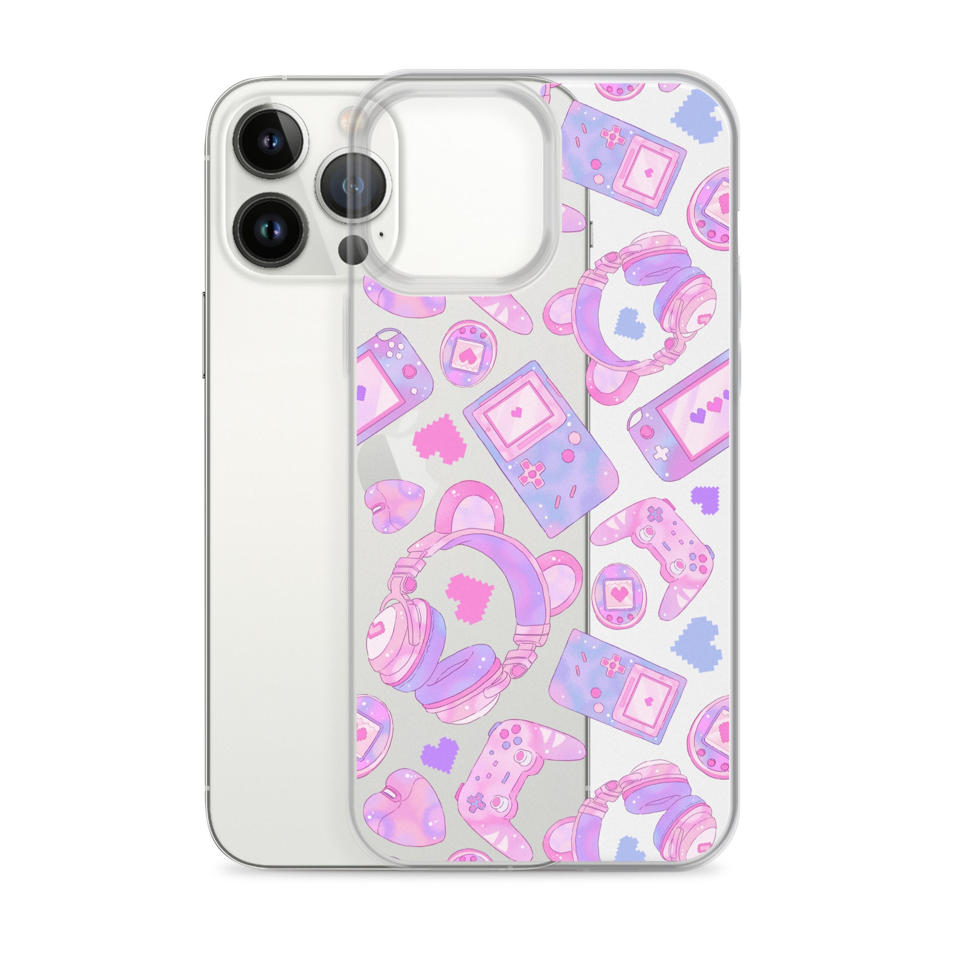 Stylish Gamer Girl iPhone® Clear Case features vibrant gaming graphics and offers protection from scratches and dirt.