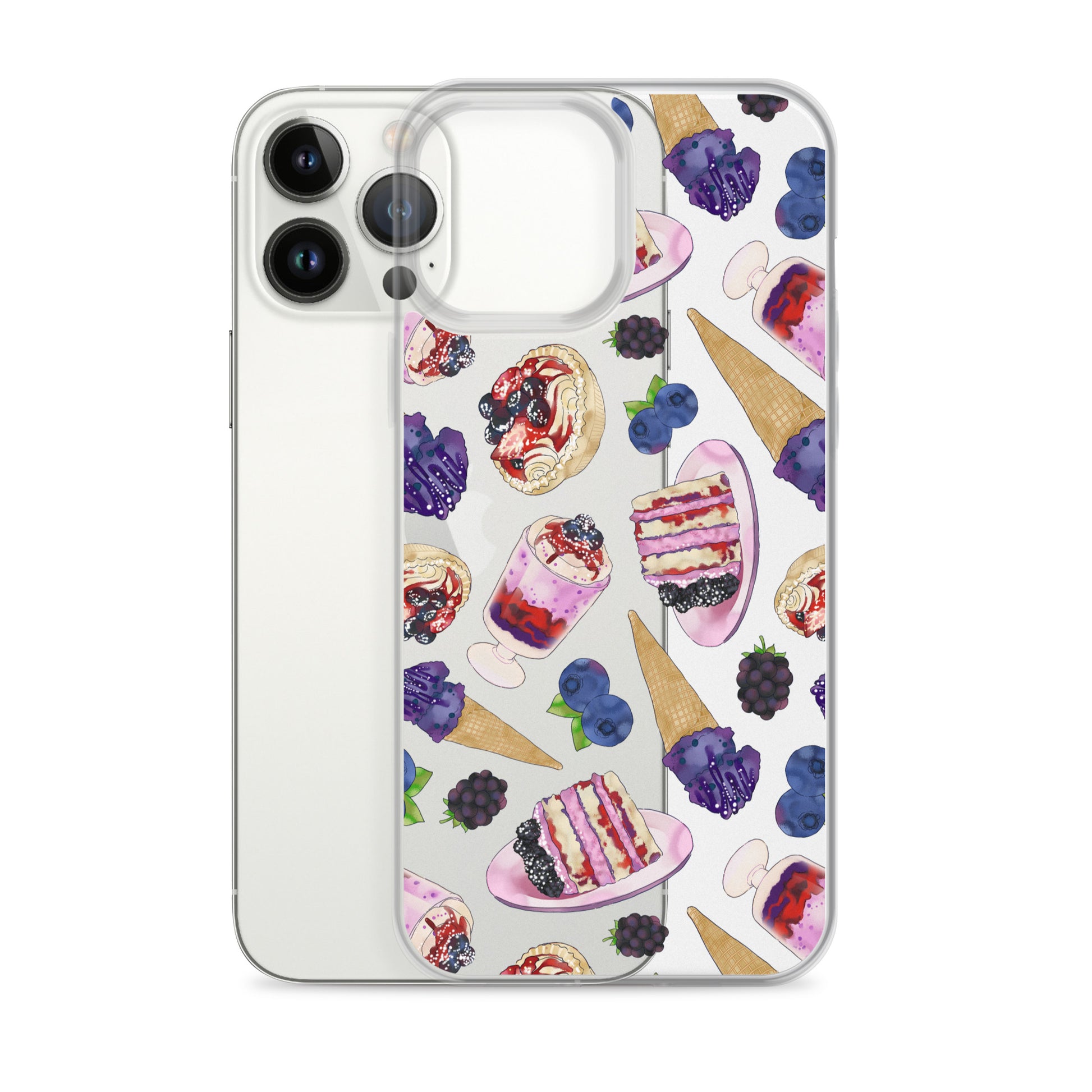 Sleek Berry iPhone® Clear Case features flexible sides and solid back, providing excellent protection and style.
