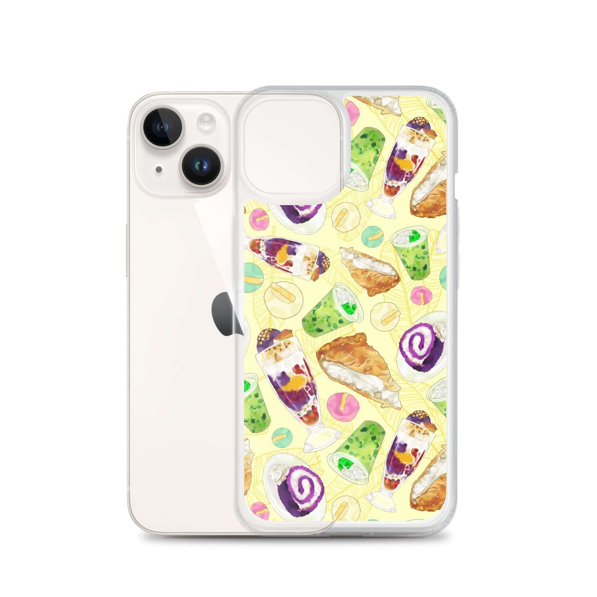 Showcase your love for sweets with the Filipino Dessert iPhone® Clear Case featuring delicious ube rolls and halo-halo.