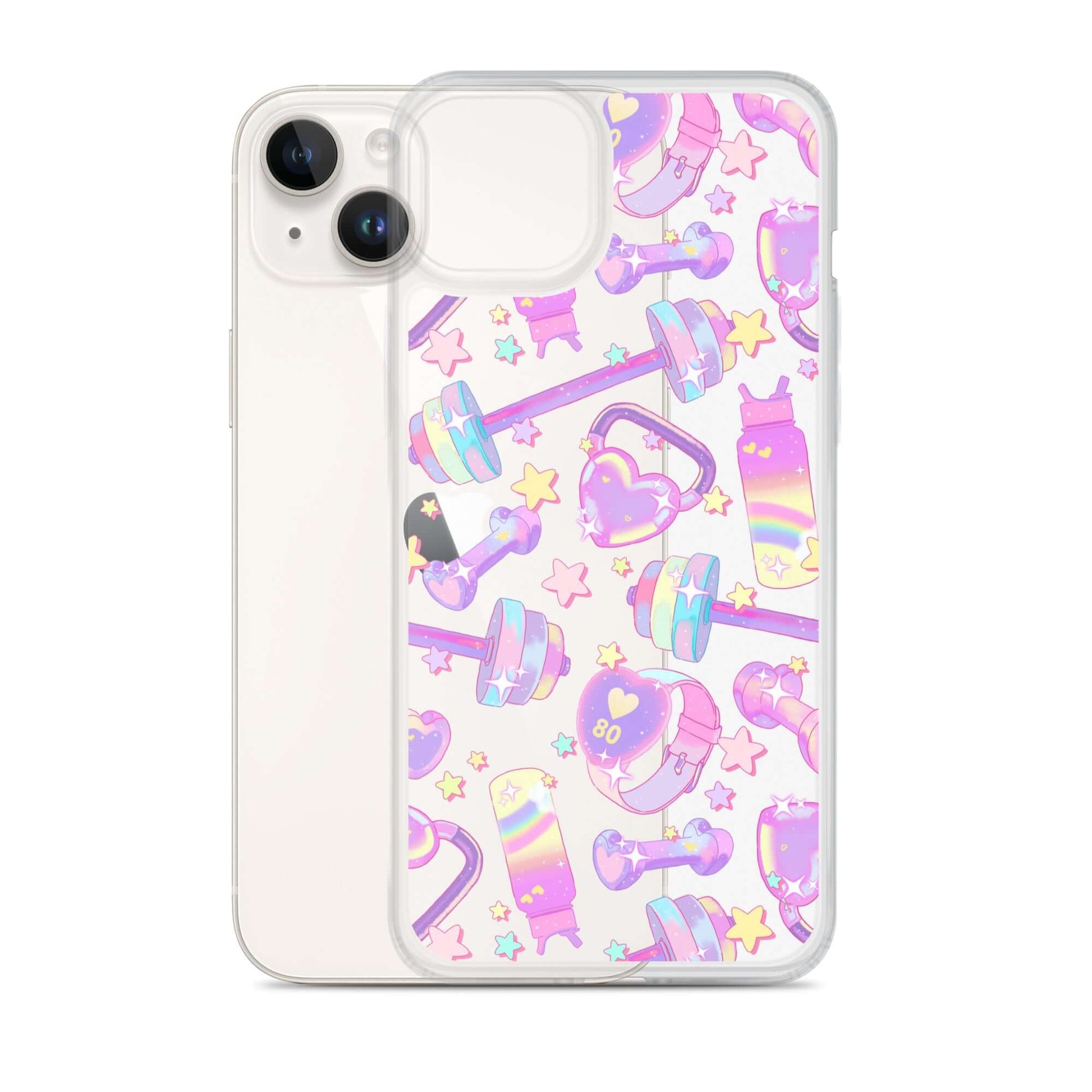 Sleek Glitter Gains iPhone® Clear Case features a protective design with a stylish, colorful pattern for trendy protection.