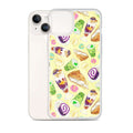 Stylish Filipino Dessert iPhone® Clear Case featuring ube rolls and halo-halo, perfect for sweet treat lovers!