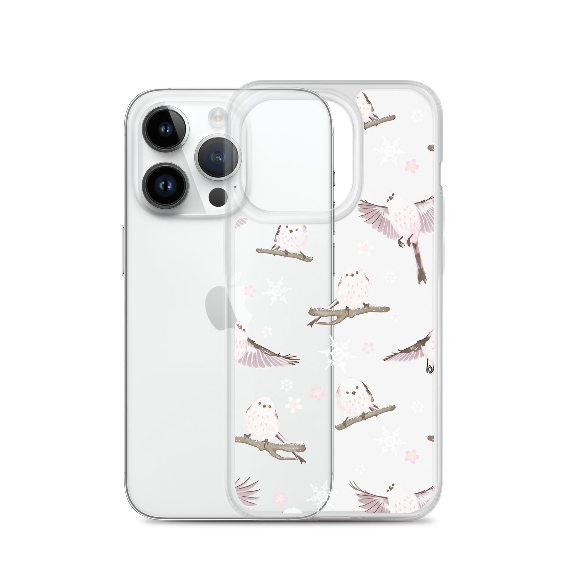 Sleek Snow Bird iPhone® Clear Case features a protective design with a solid back and flexible sides for easy access.