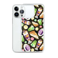 Bright and colorful Filipino Dessert iPhone® Clear Case featuring ube rolls and halo-halo for a sweet touch.